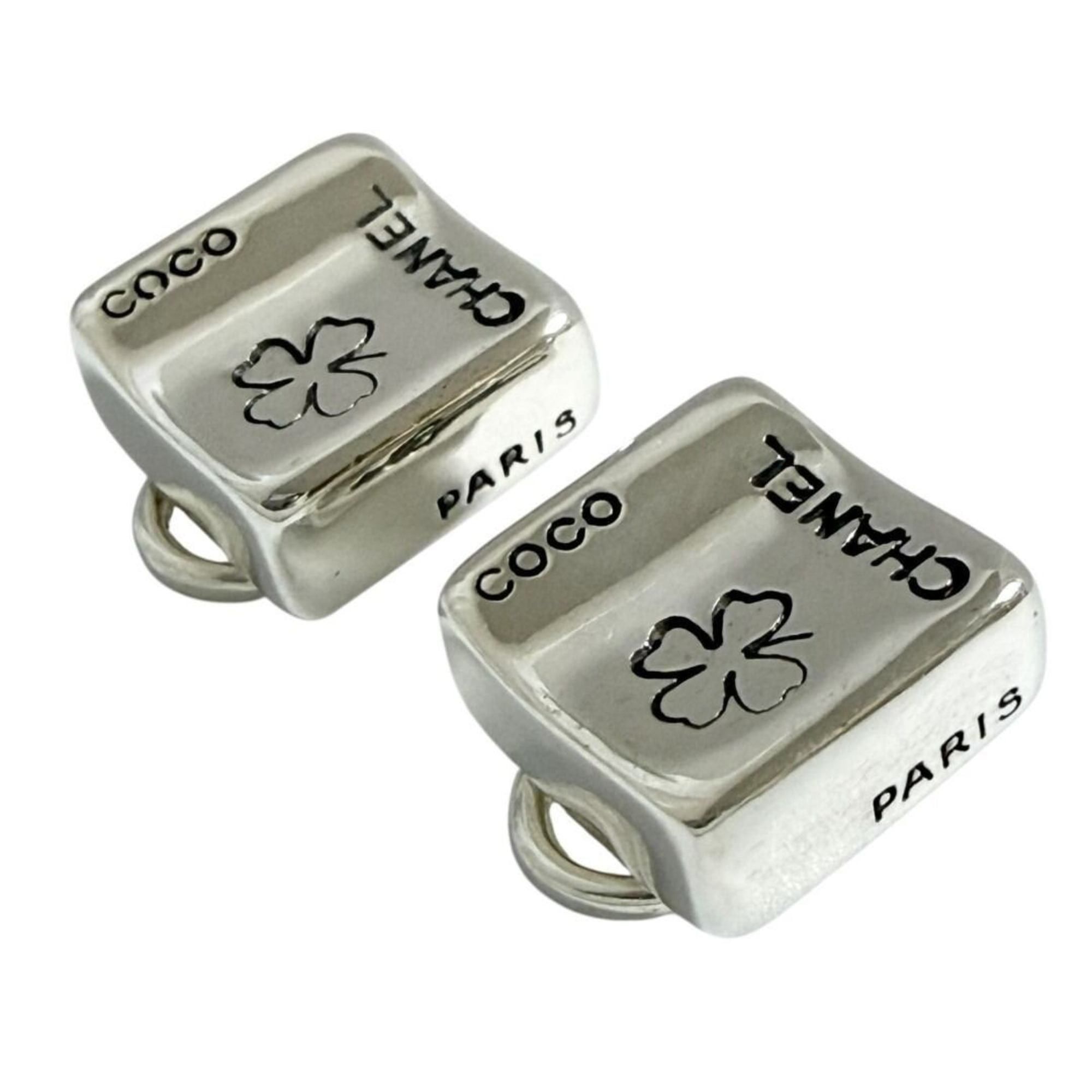 Chanel Chanel Women's Square Cube Earrings in Silver Size ONE SIZE - 4 Thumbnail