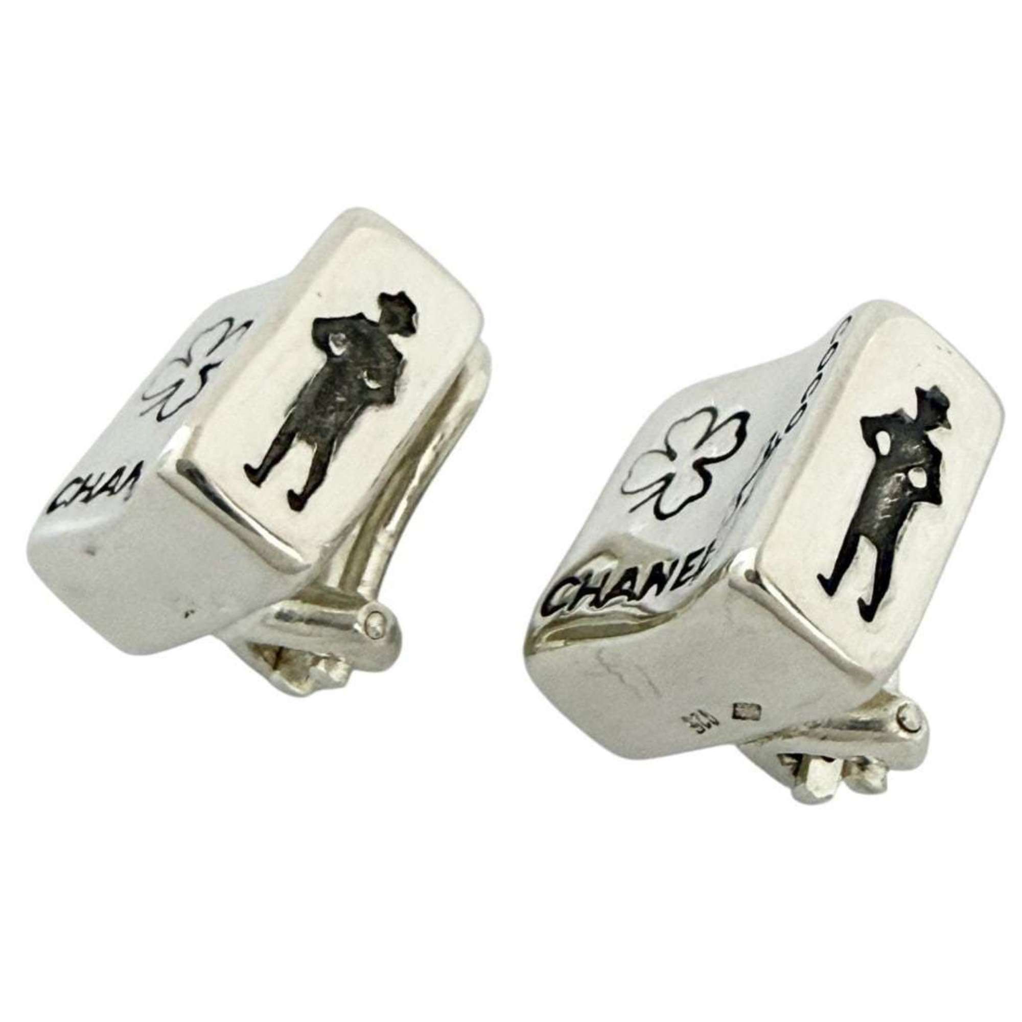 Chanel Chanel Women's Square Cube Earrings in Silver Size ONE SIZE - 3 Thumbnail