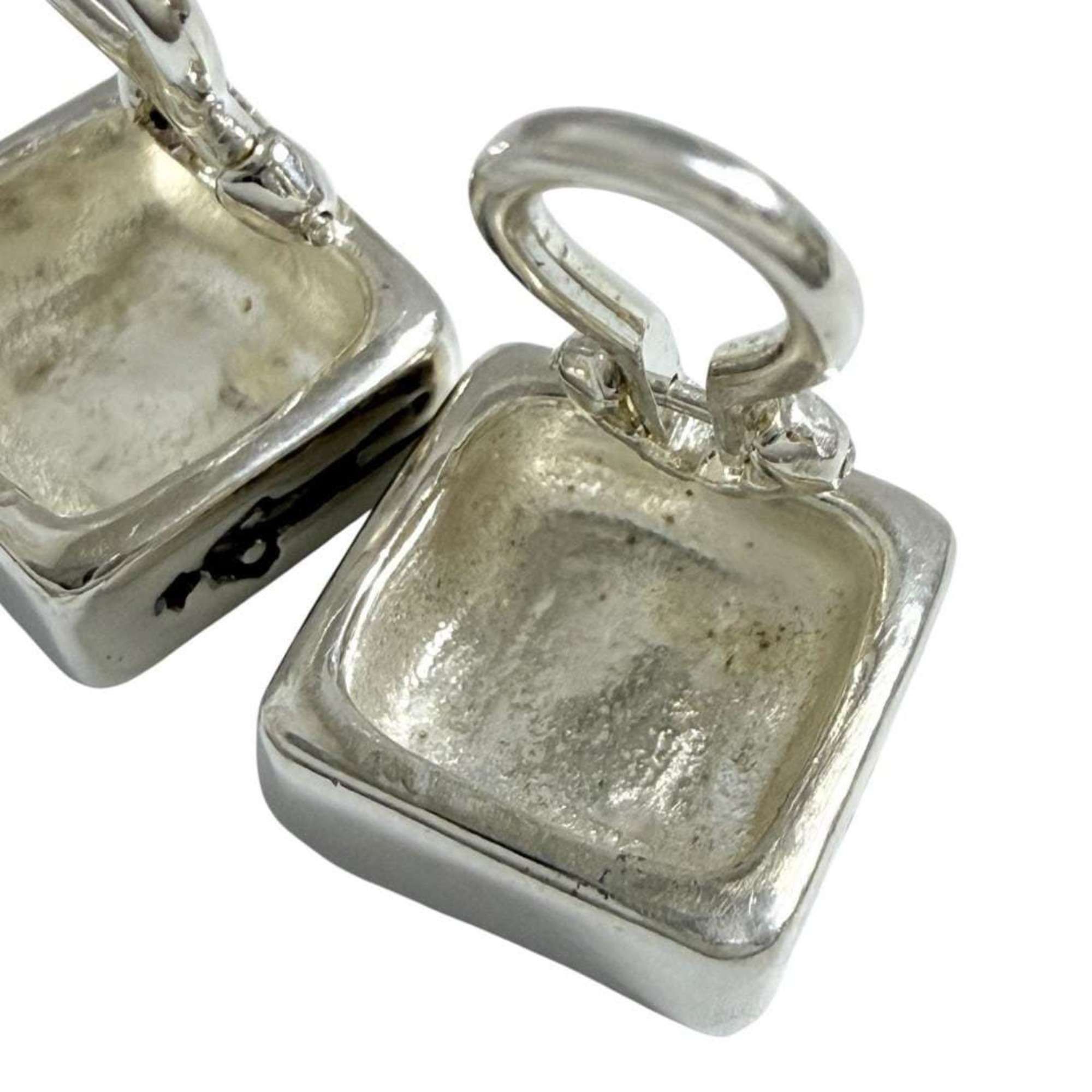 Chanel Chanel Women's Square Cube Earrings in Silver Size ONE SIZE - 6 Thumbnail