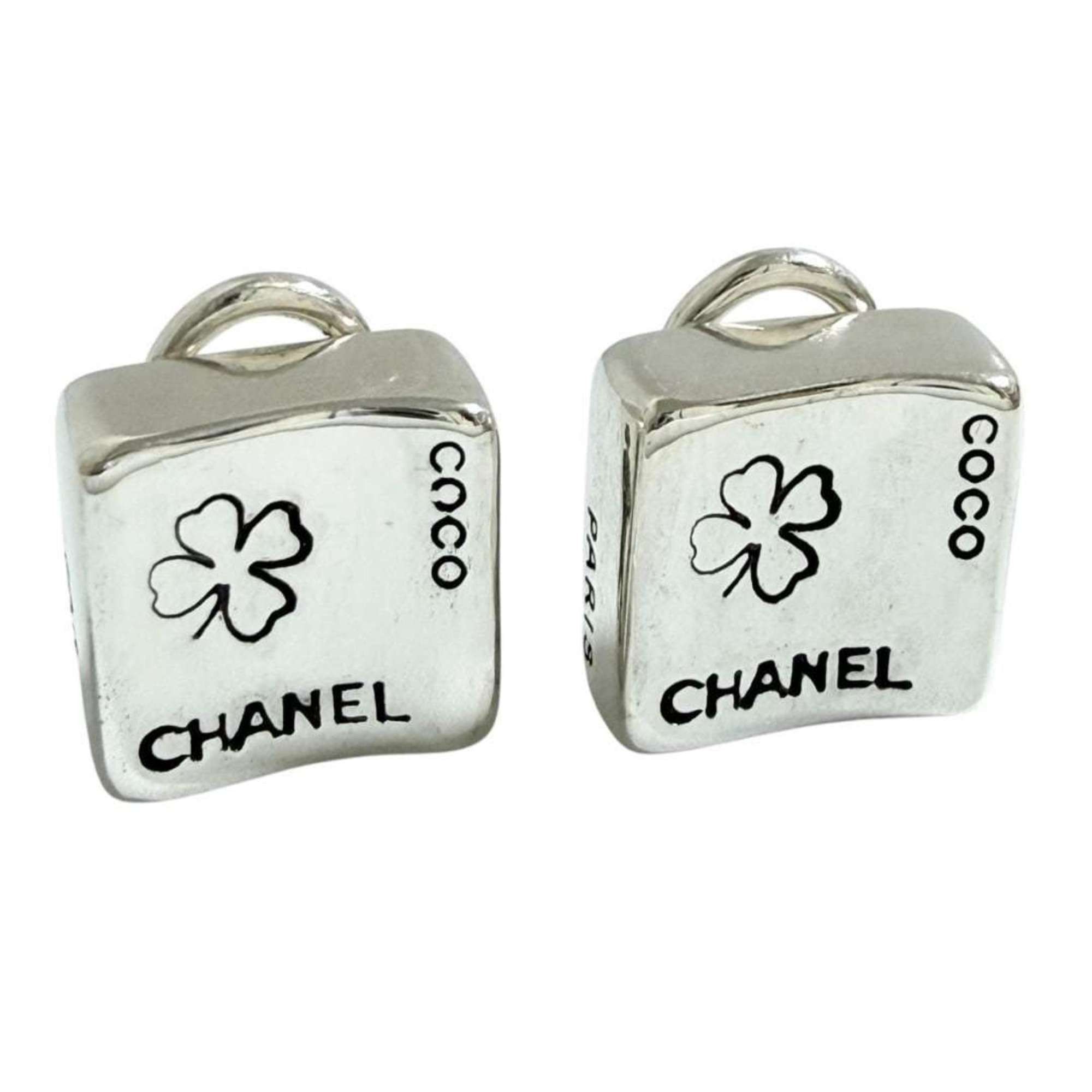 Chanel Chanel Women's Square Cube Earrings in Silver Size ONE SIZE - 2 Thumbnail