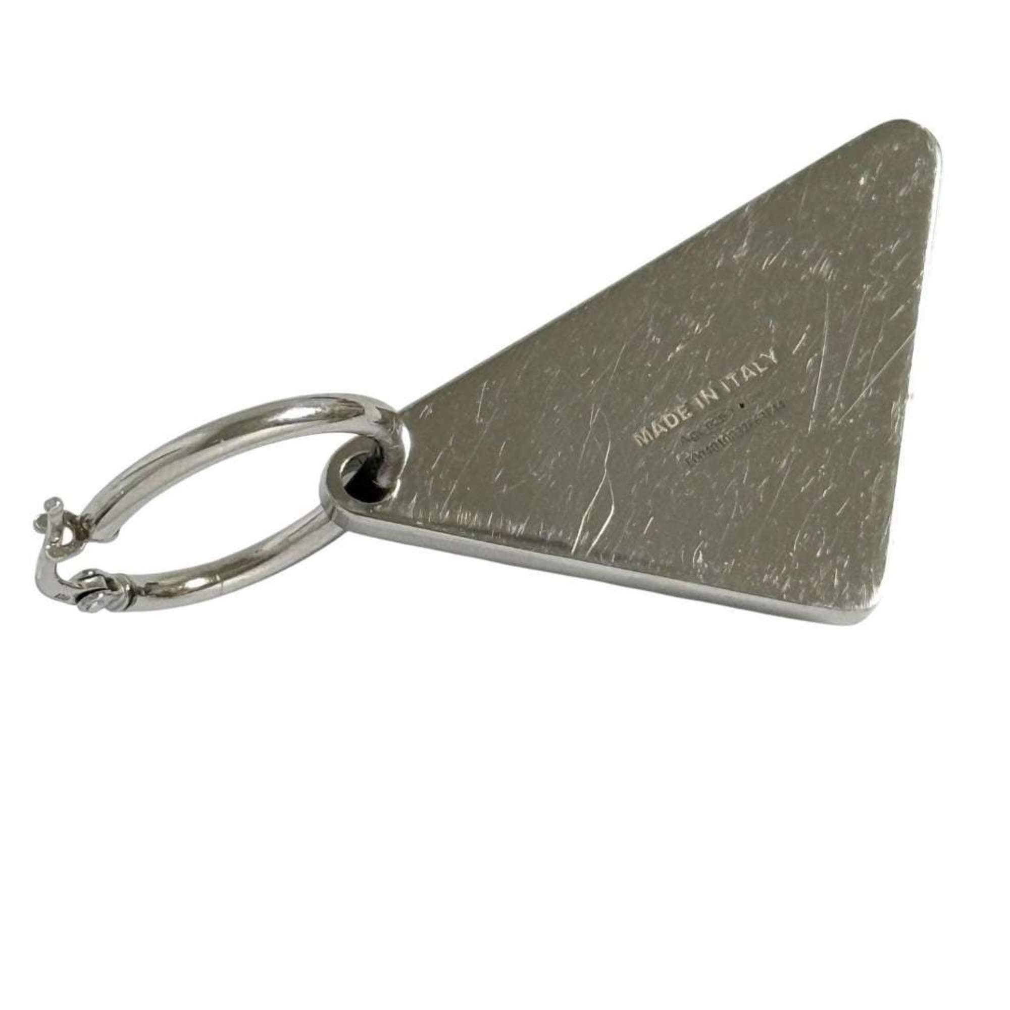 Prada Prada Men's/Women's Symbol Pendant Earring, Single Earring (Left Ear), Silver Size ONE SIZE - 2 Thumbnail