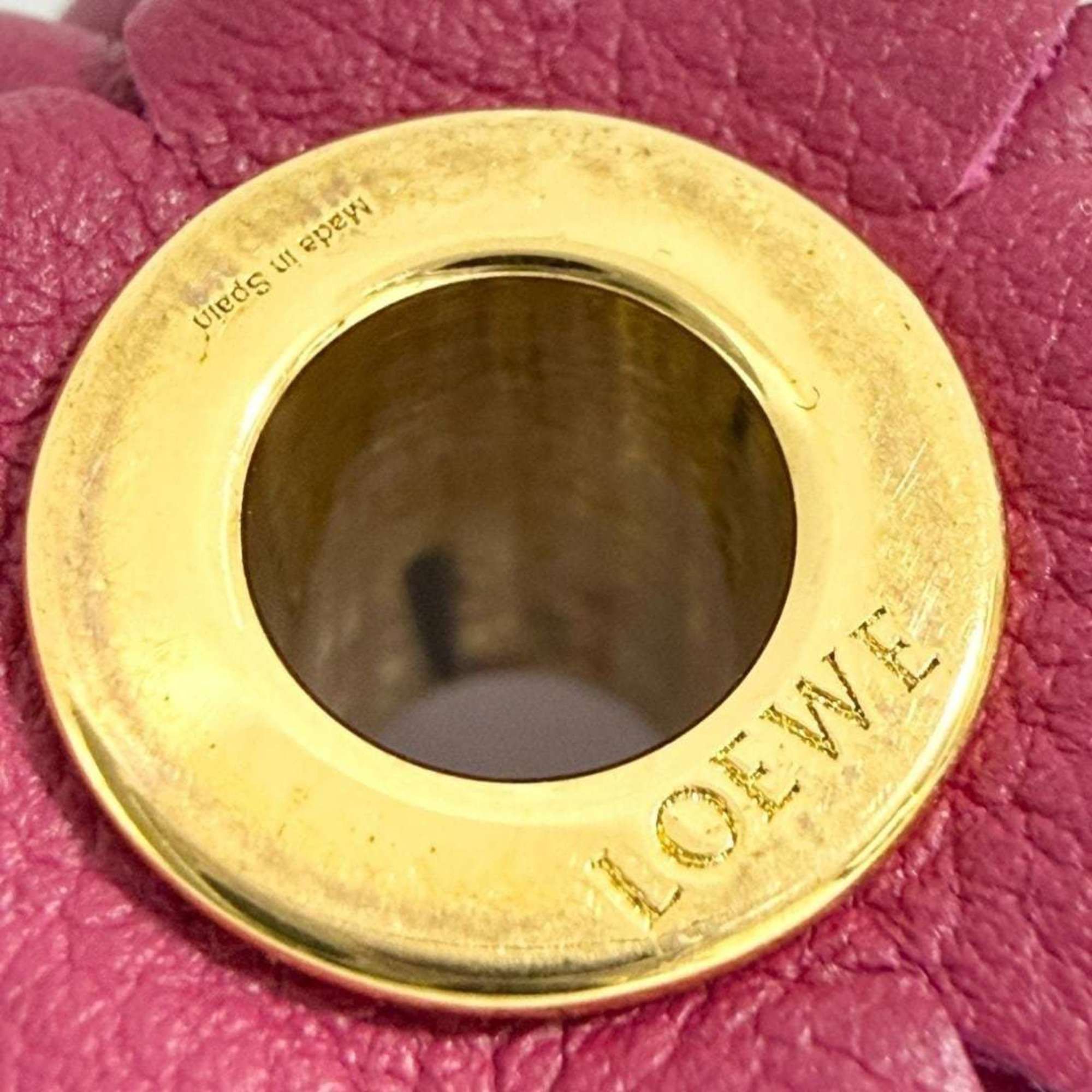 Loewe Loewe Women's Flower Dice Charm in Reddish Purple Leather Size ONE SIZE - 9 Thumbnail