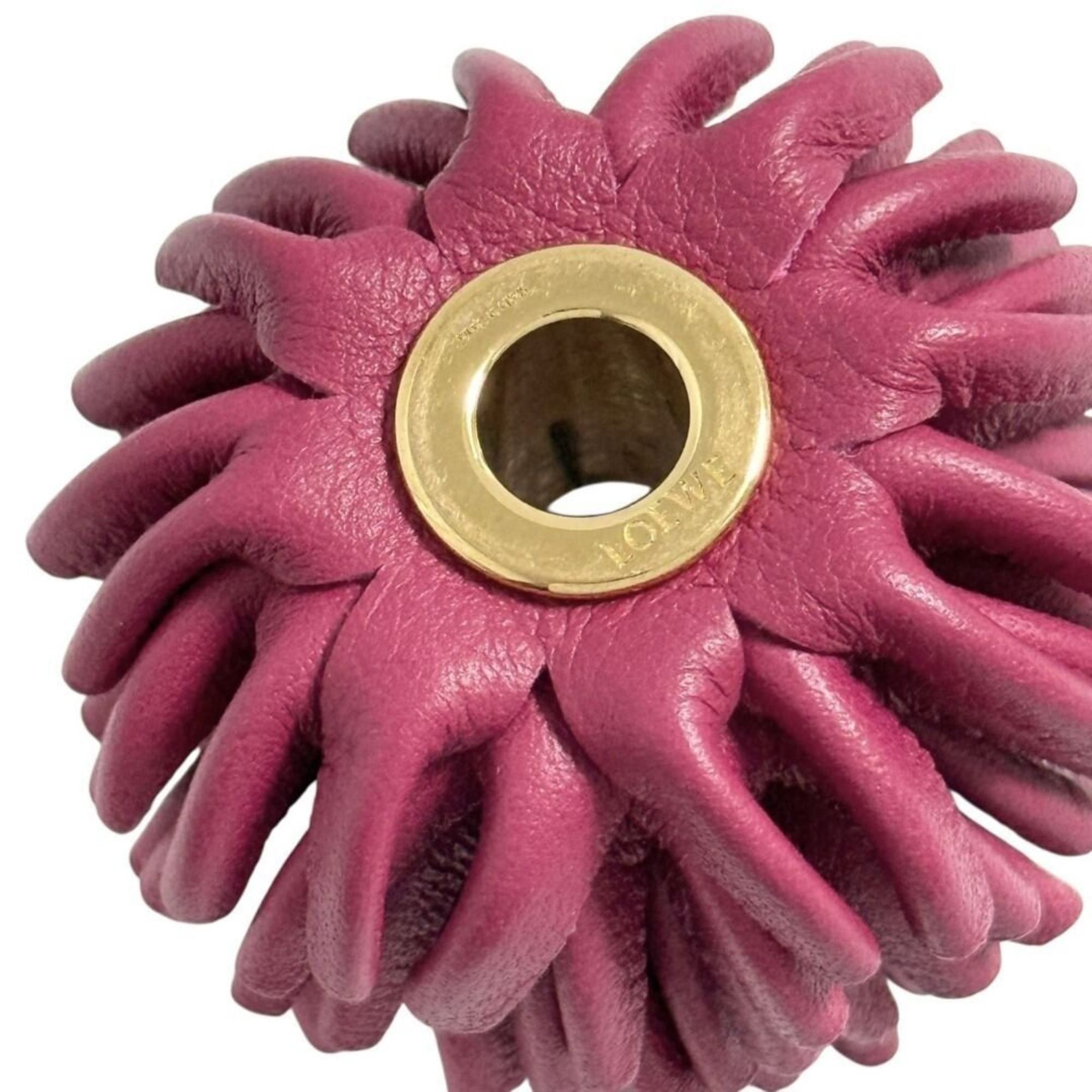 Loewe Loewe Women's Flower Dice Charm in Reddish Purple Leather Size ONE SIZE - 8 Thumbnail