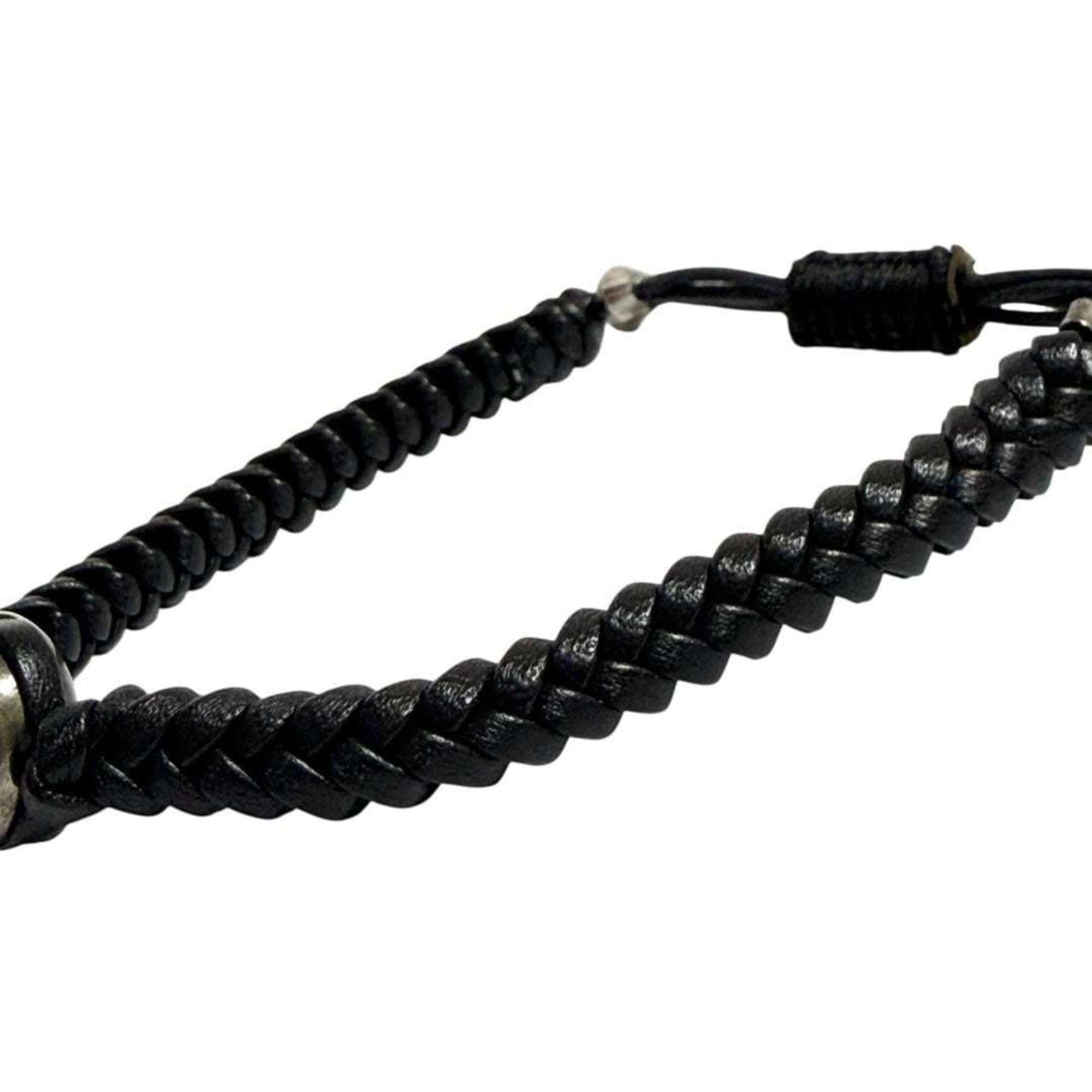 Gucci Gucci Men's Silver Leather Coin Bracelet, 16-22cm Size ONE SIZE - 5 Thumbnail
