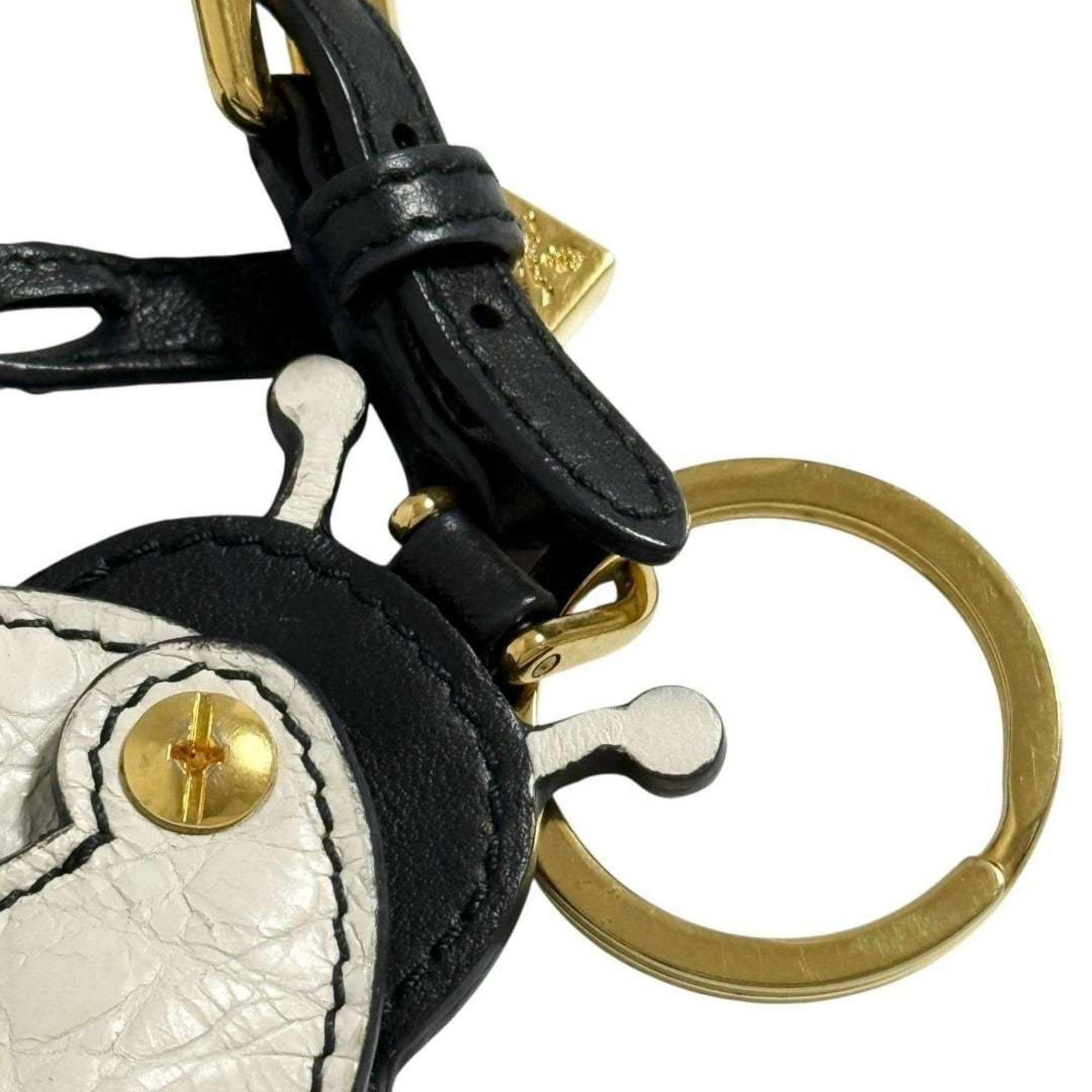 Prada Prada Women's Bag Charm Strap Mirror Bee Motif Leather Size ONE SIZE - 7 Thumbnail