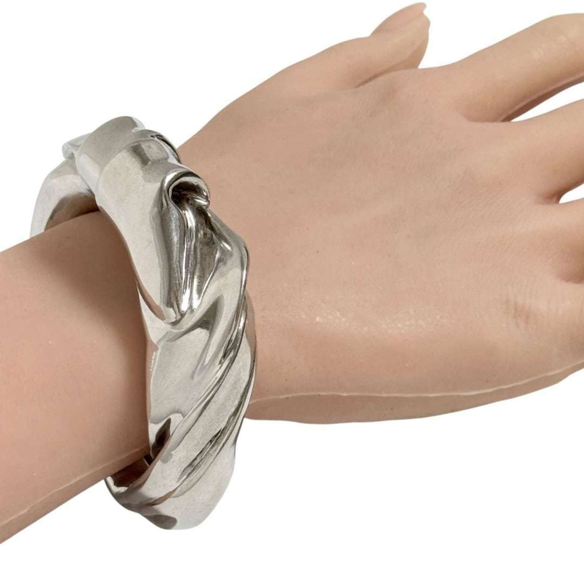 Loewe Loewe Women's/Men's Napa Medium Twist Cuff Bangle in Silver Size ONE SIZE - 10 Thumbnail
