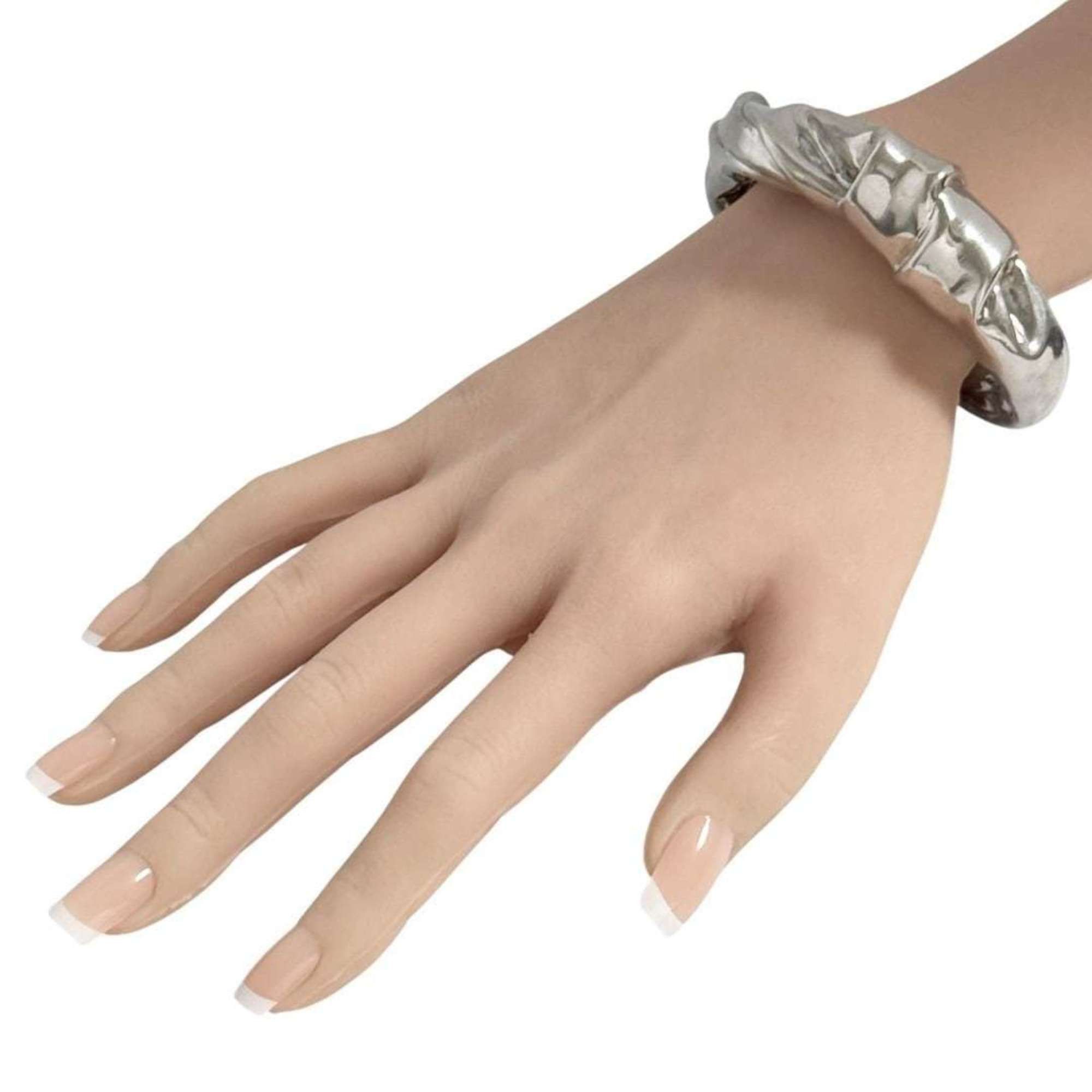 Loewe Loewe Women's/Men's Napa Medium Twist Cuff Bangle in Silver Size ONE SIZE - 9 Thumbnail