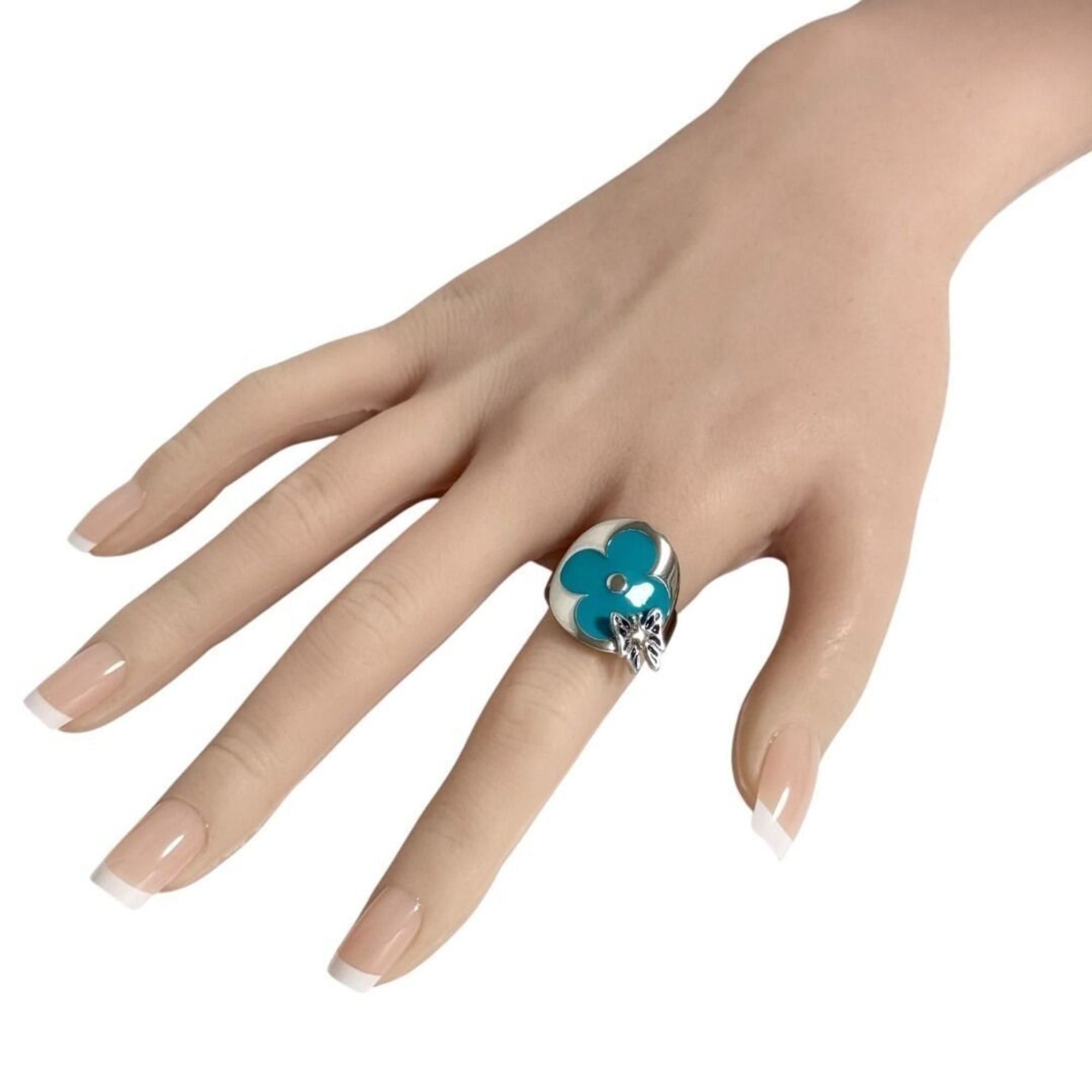 Louis Vuitton Louis Vuitton Men's Fairy Tale Ring, Size 17, Flower, Light Blue Size ONE SIZE - 9 Thumbnail