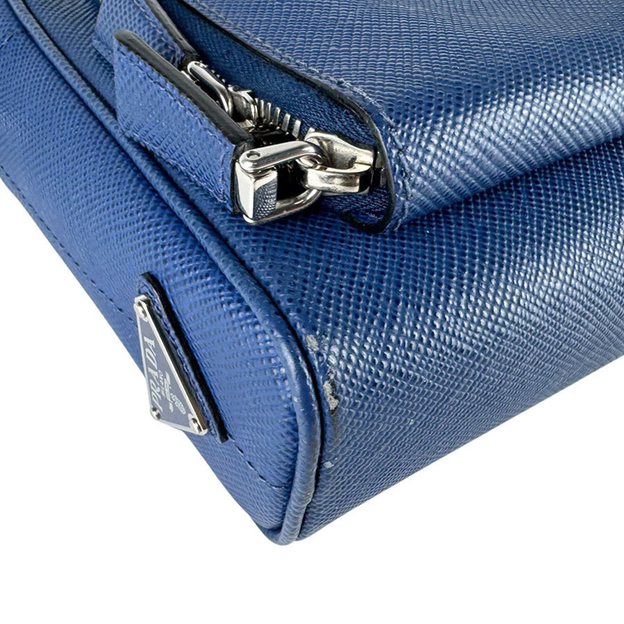 Prada Prada Shoulder Bag, Leather, Blue, Men's/Women's, Free Shipping, z8831 Size ONE SIZE - 9 Thumbnail