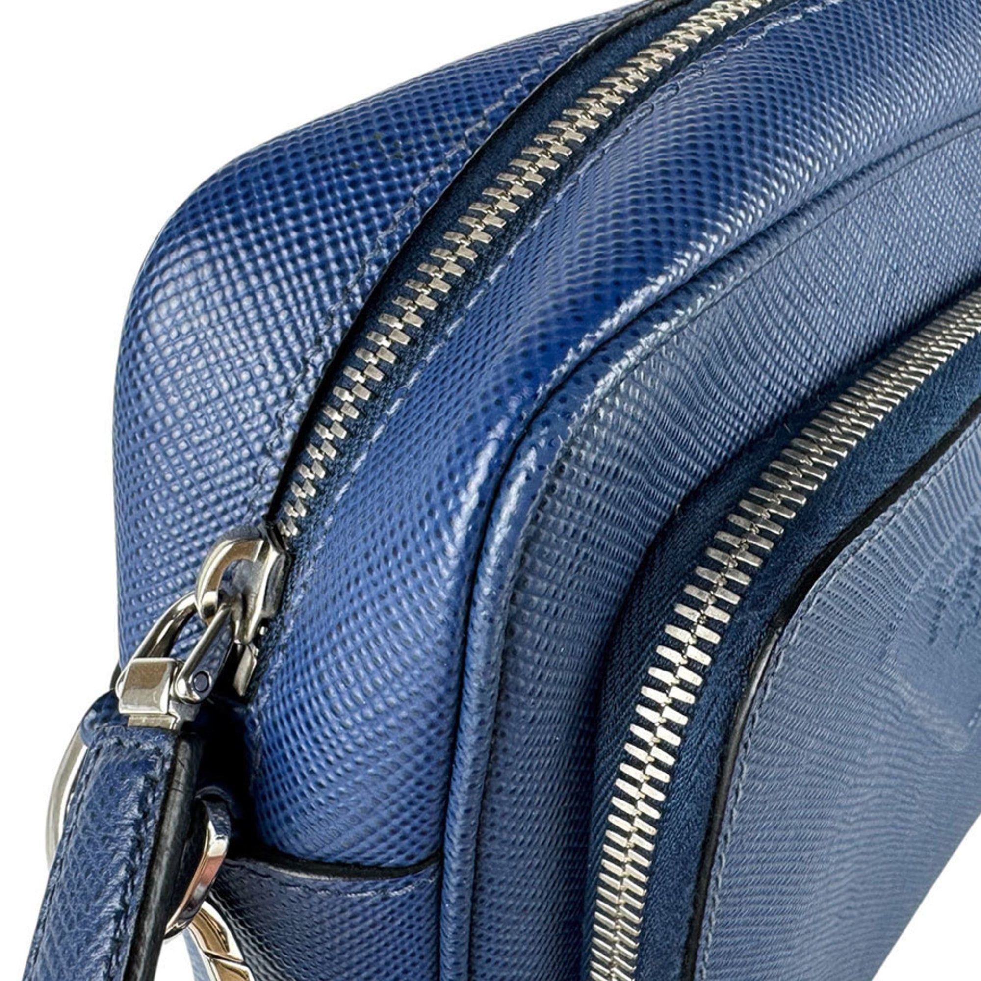 Prada Prada Shoulder Bag, Leather, Blue, Men's/Women's, Free Shipping, z8831 Size ONE SIZE - 7 Thumbnail