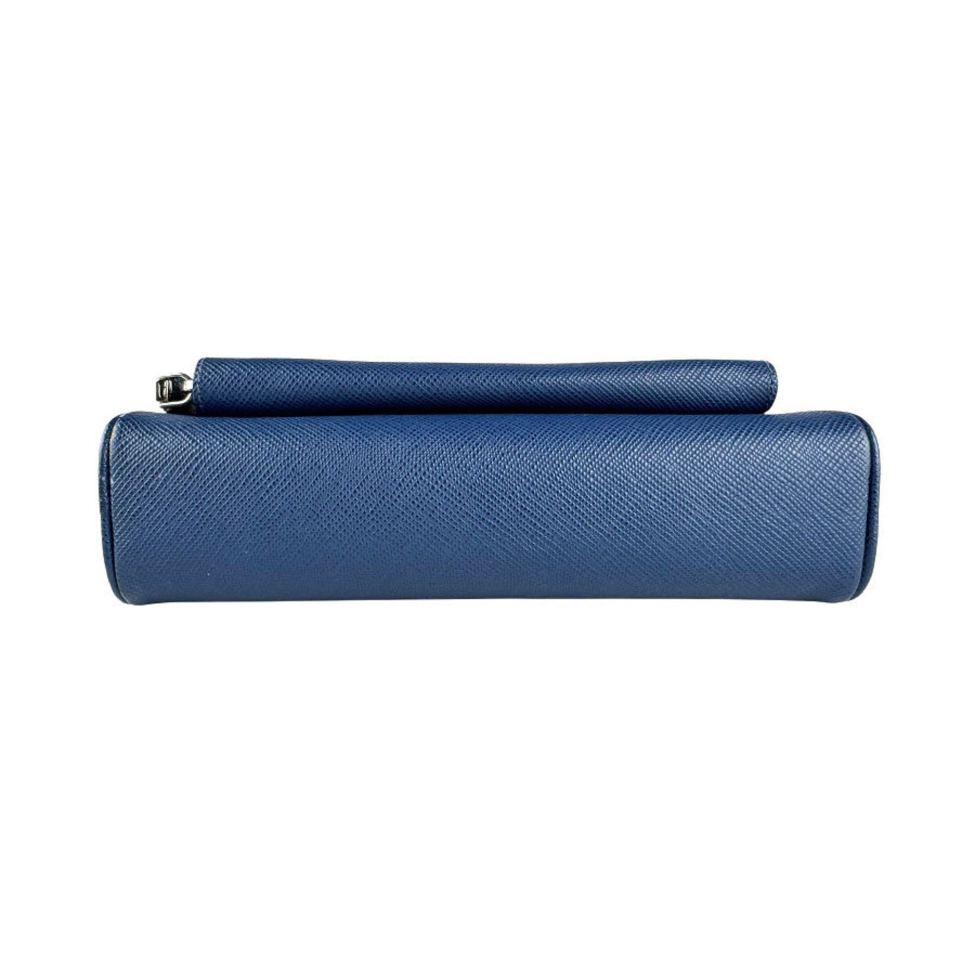 Prada Prada Shoulder Bag, Leather, Blue, Men's/Women's, Free Shipping, z8831 Size ONE SIZE - 4 Thumbnail