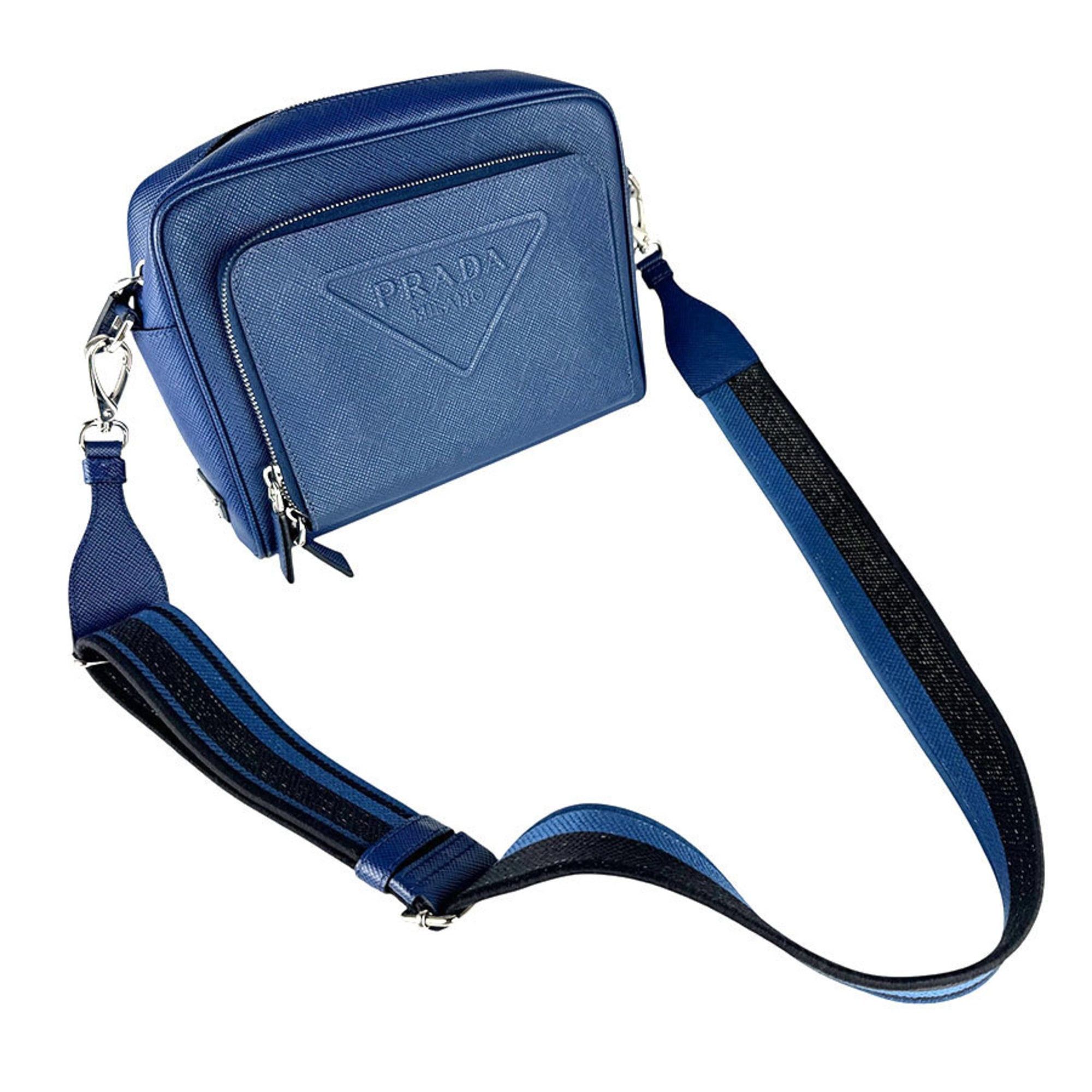 Prada Prada Shoulder Bag, Leather, Blue, Men's/Women's, Free Shipping, z8831 Size ONE SIZE - 11 Thumbnail