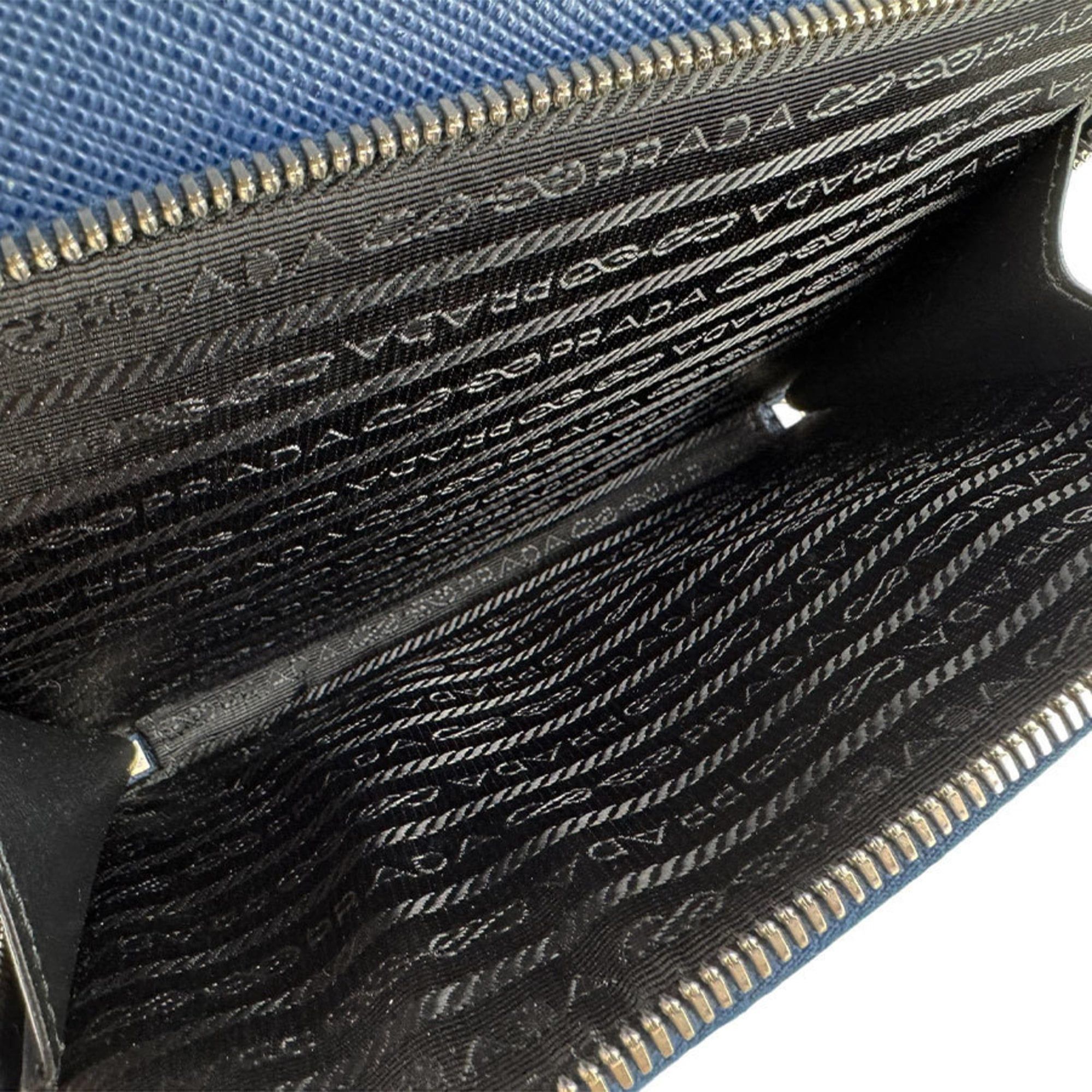 Prada Prada Shoulder Bag, Leather, Blue, Men's/Women's, Free Shipping, z8831 Size ONE SIZE - 6 Thumbnail