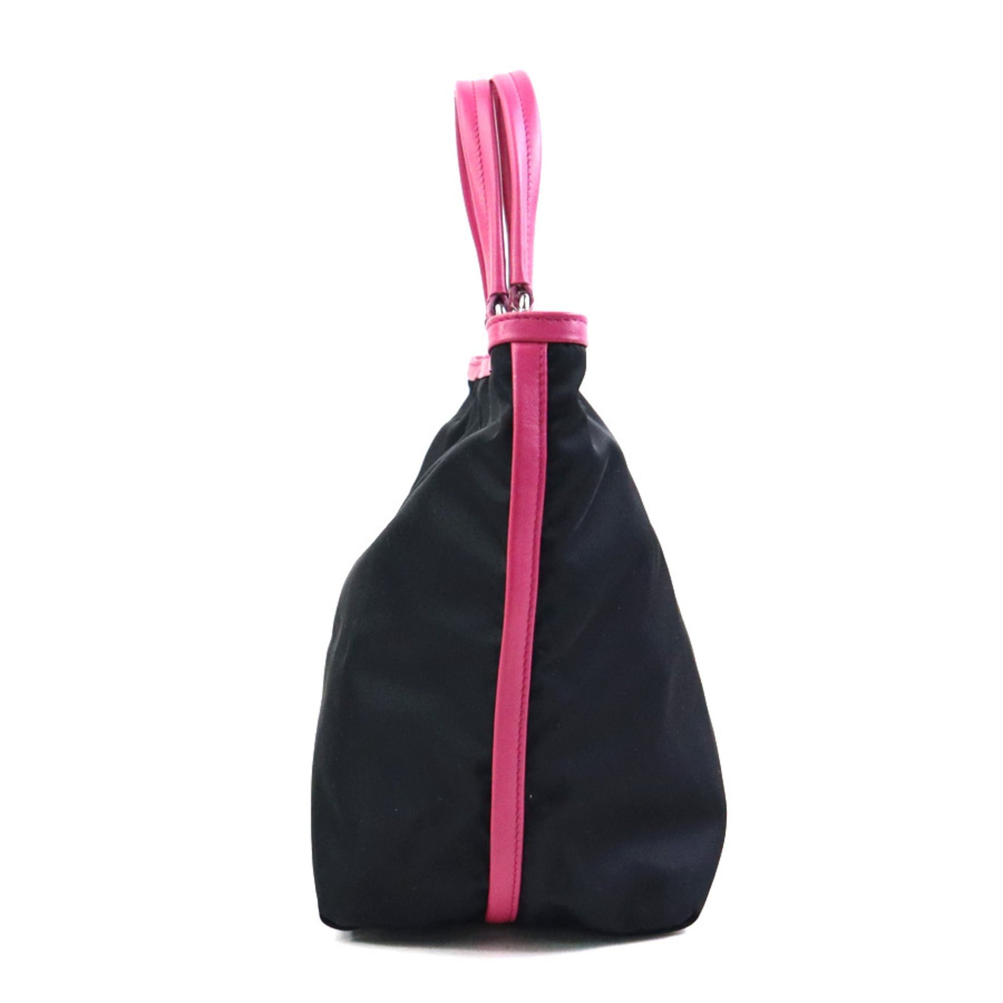 Salvatore Ferragamo Salvatore Ferragamo Vara Ribbon Nylon and Leather Handbag/Shoulder Bag in Black Pink. Free Shipping. (H31963a) Size ONE SIZE - 2 Thumbnail