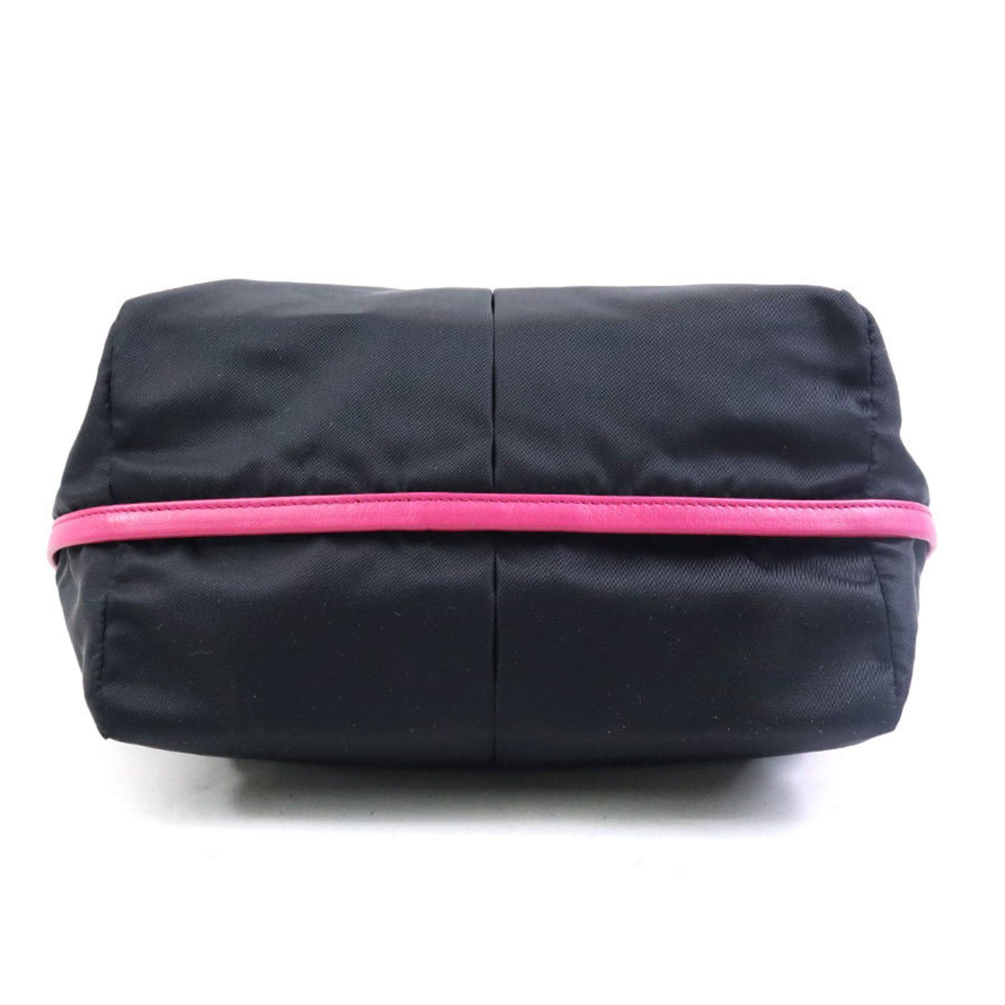 Salvatore Ferragamo Salvatore Ferragamo Vara Ribbon Nylon and Leather Handbag/Shoulder Bag in Black Pink. Free Shipping. (H31963a) Size ONE SIZE - 4 Thumbnail