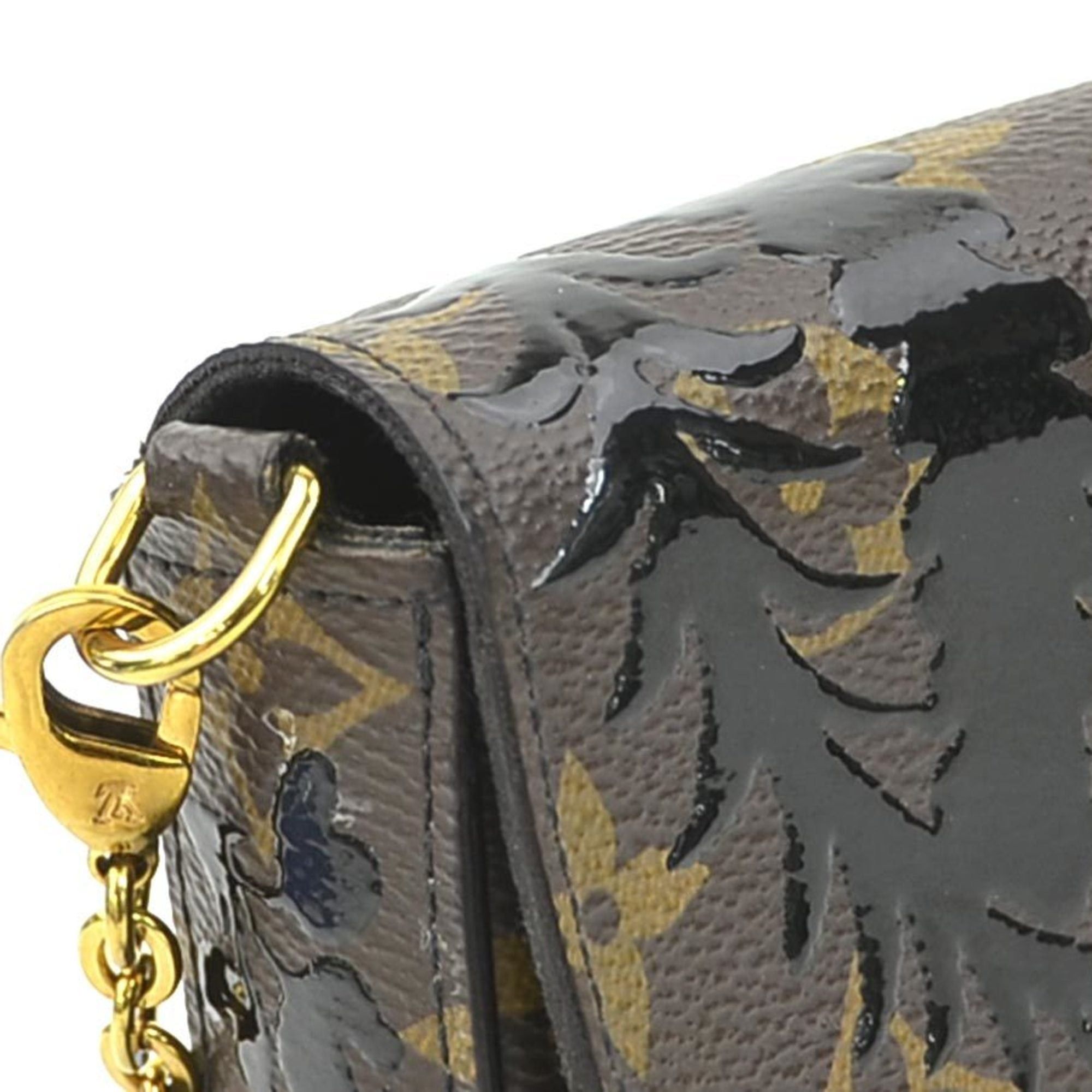 Louis Vuitton Louis Vuitton Monogram Blossom Pochette Felicie Shoulder Bag/Chain Wallet in Brown and Black, Women's, M62468, Free Shipping, 90236a Size ONE SIZE - 9 Thumbnail