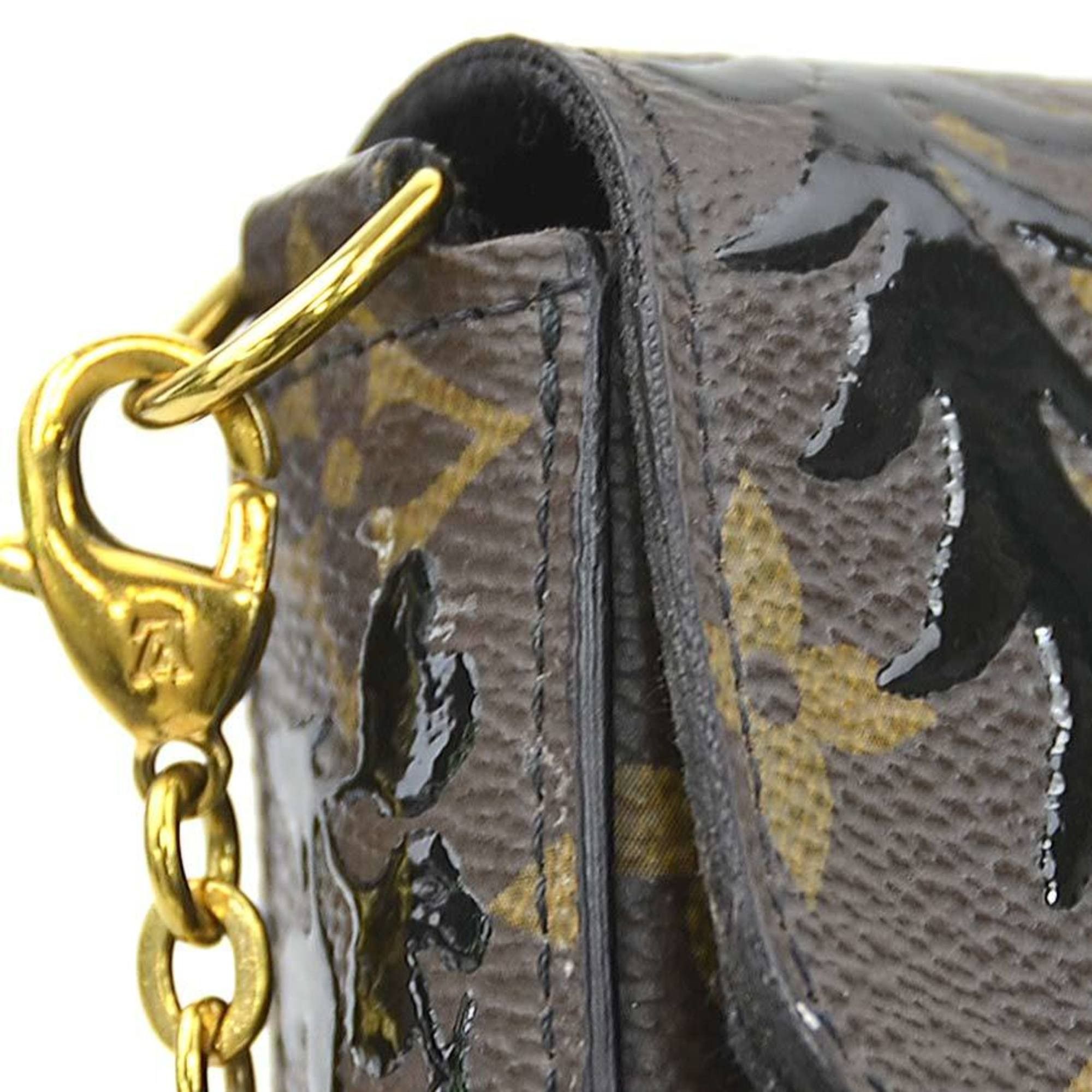 Louis Vuitton Louis Vuitton Monogram Blossom Pochette Felicie Shoulder Bag/Chain Wallet in Brown and Black, Women's, M62468, Free Shipping, 90236a Size ONE SIZE - 13 Thumbnail