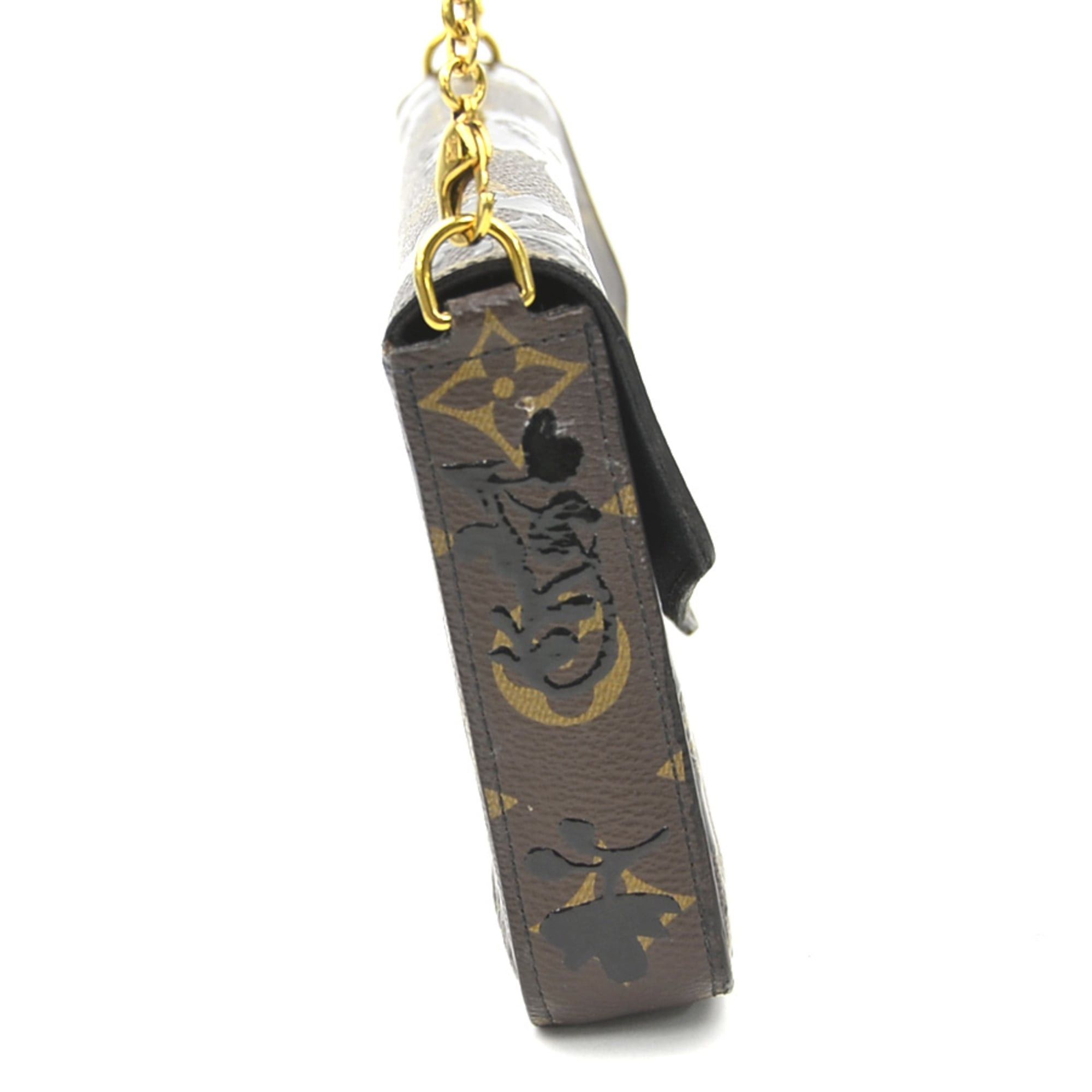 Louis Vuitton Louis Vuitton Monogram Blossom Pochette Felicie Shoulder Bag/Chain Wallet in Brown and Black, Women's, M62468, Free Shipping, 90236a Size ONE SIZE - 2 Thumbnail