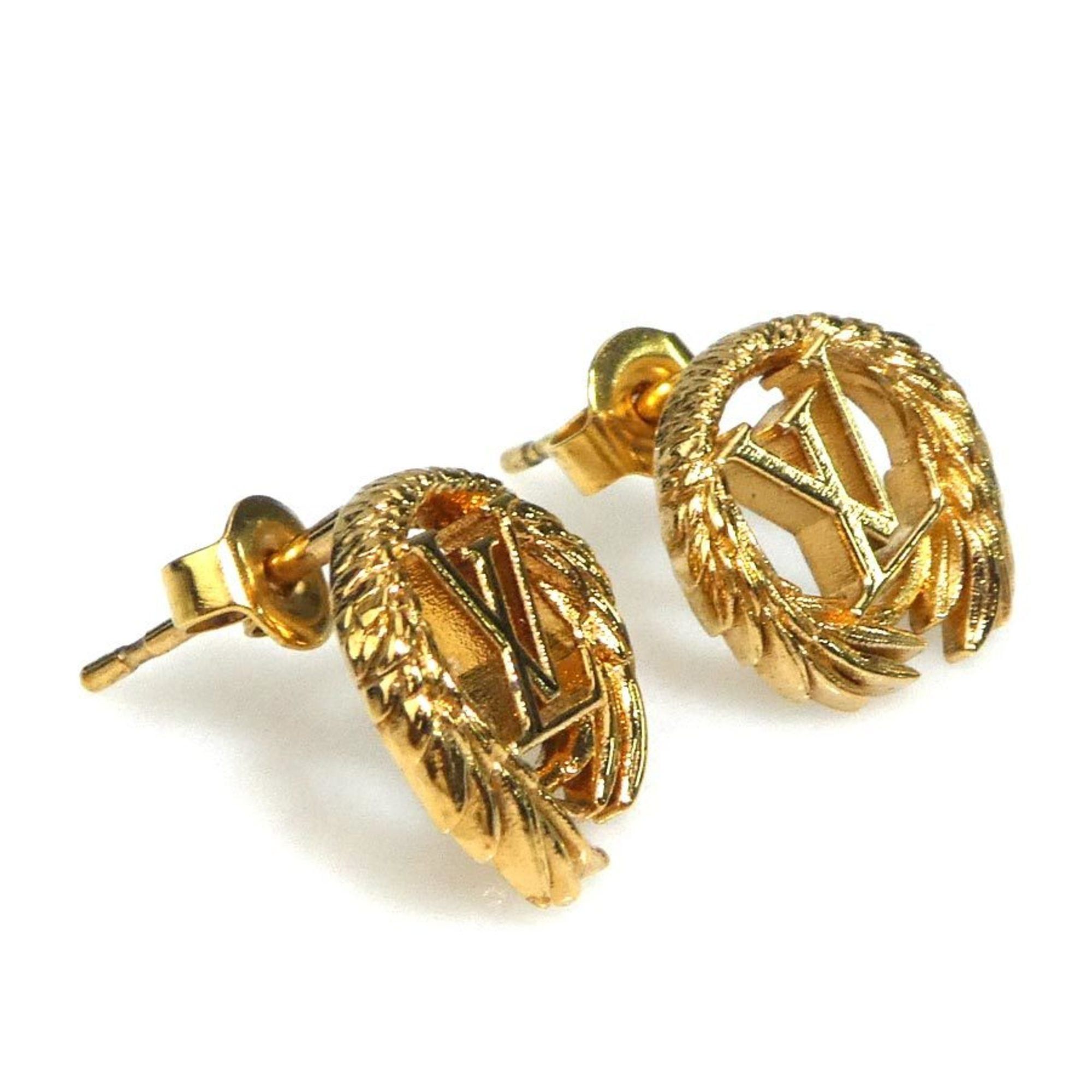 Louis Vuitton Louis Vuitton Boucle de Reuille Push Earrings, LV Angel Metal Gold, Women's, Free Shipping, 56585k Size ONE SIZE - 2 Thumbnail
