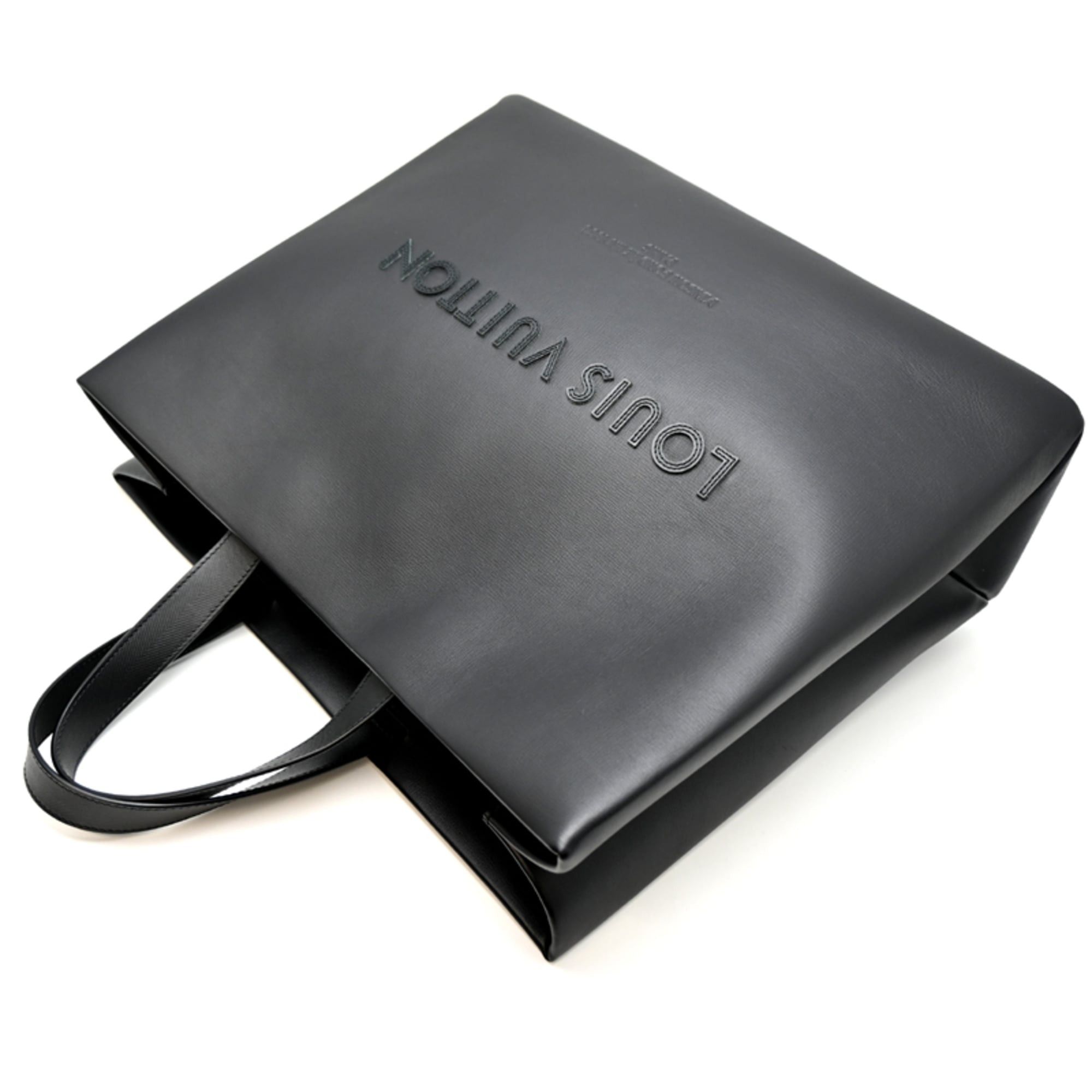 Louis Vuitton Louis Vuitton Shopper Tote MM Women's/Men's Bag M28309 Lamb Leather Black Size ONE SIZE - 3 Thumbnail