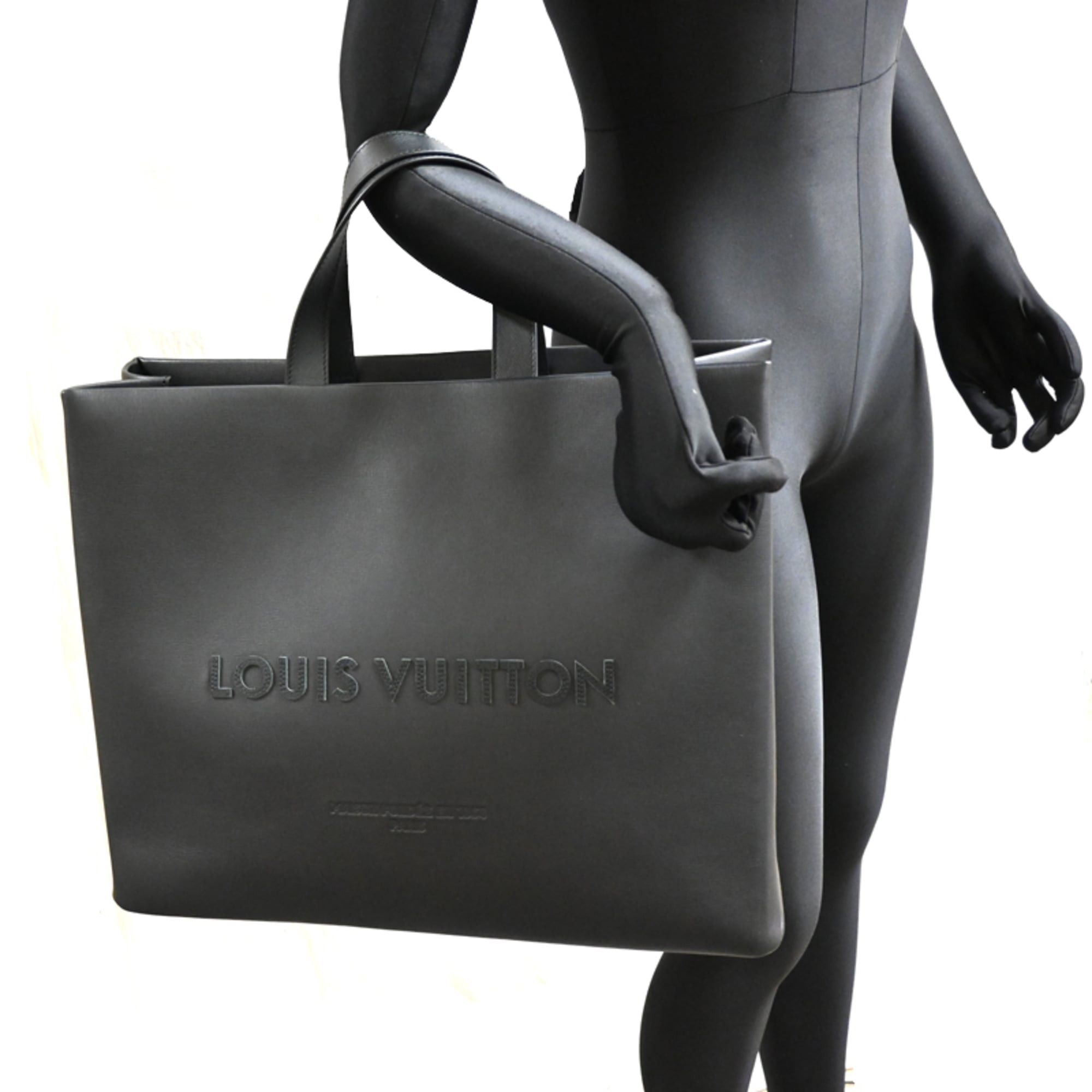 Louis Vuitton Louis Vuitton Shopper Tote MM Women's/Men's Bag M28309 Lamb Leather Black Size ONE SIZE - 9 Thumbnail