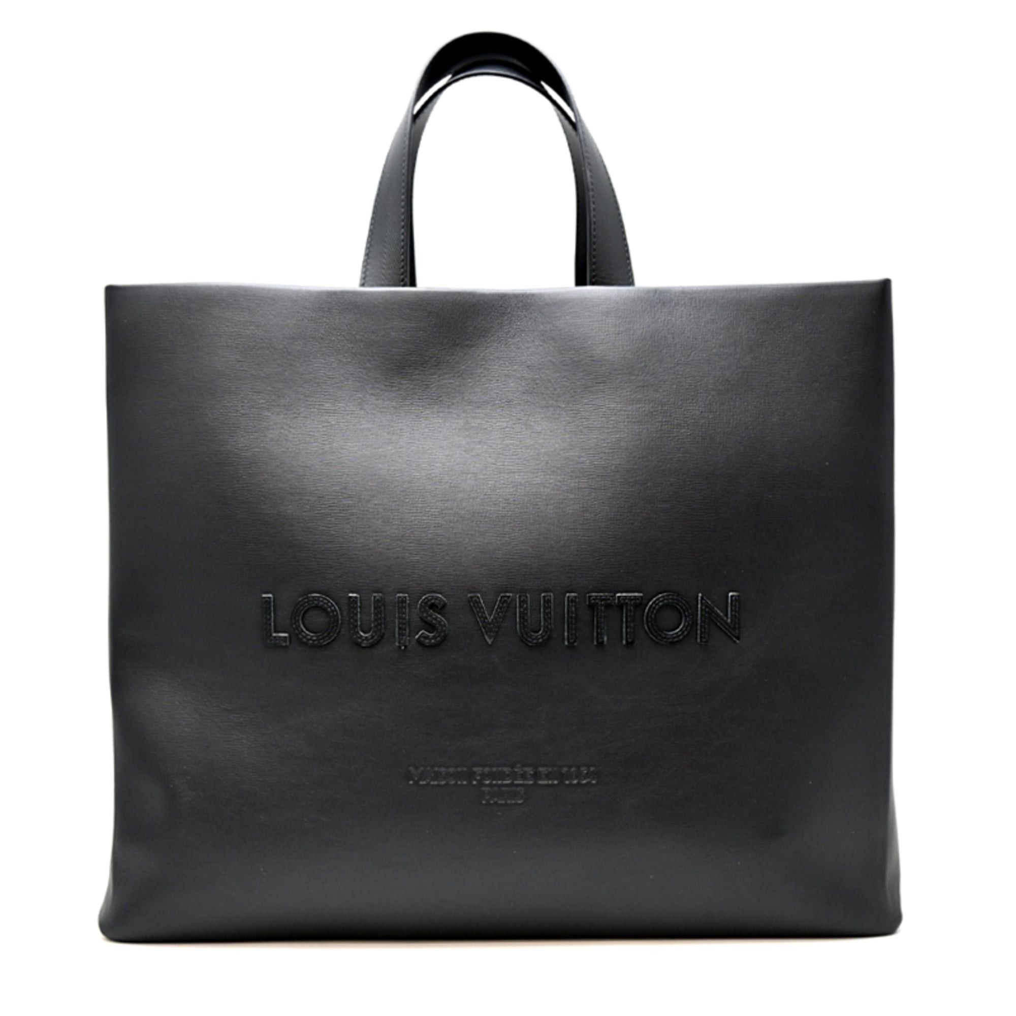 Louis Vuitton Louis Vuitton Shopper Tote MM Women's/Men's Bag M28309 Lamb Leather Black Size ONE SIZE - 2 Thumbnail
