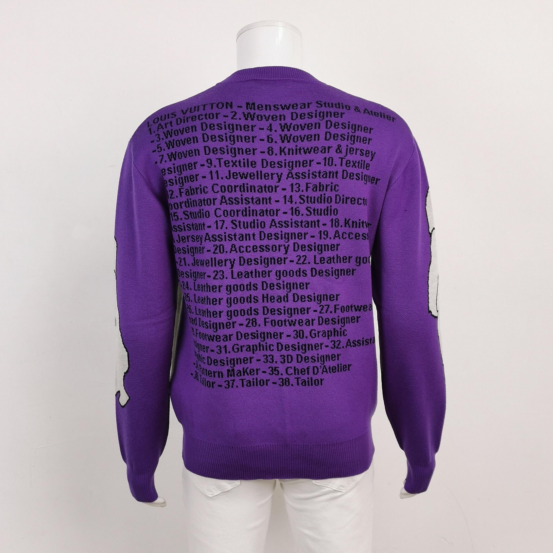 Louis Vuitton Louis Vuitton Purple Wool Logo Crewneck Sweater M Size US M / EU 48-50 / 2 - 3 Thumbnail