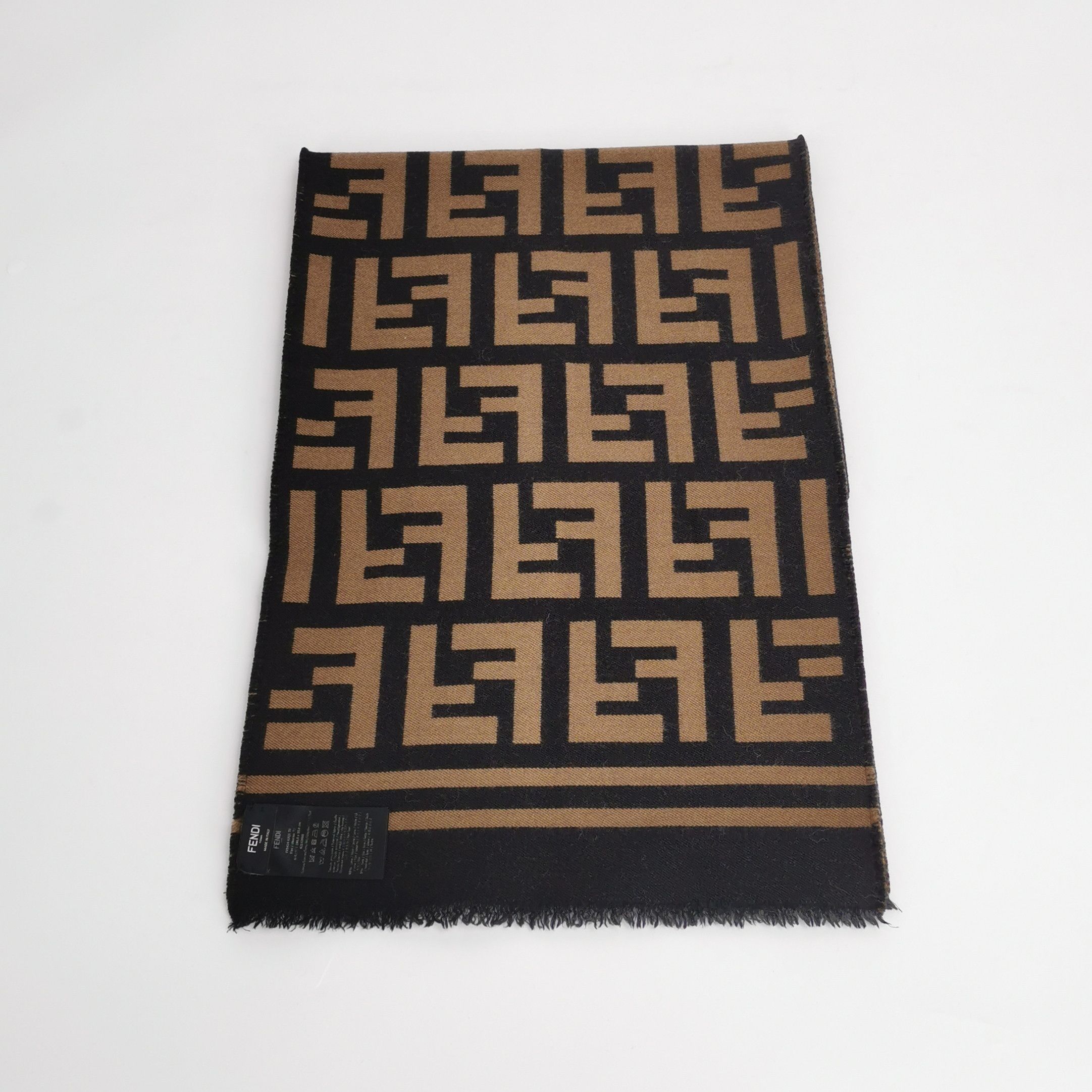 Louis Vuitton Fendi Double F Pattern Fringe Scarf Size ONE SIZE - 3 Thumbnail