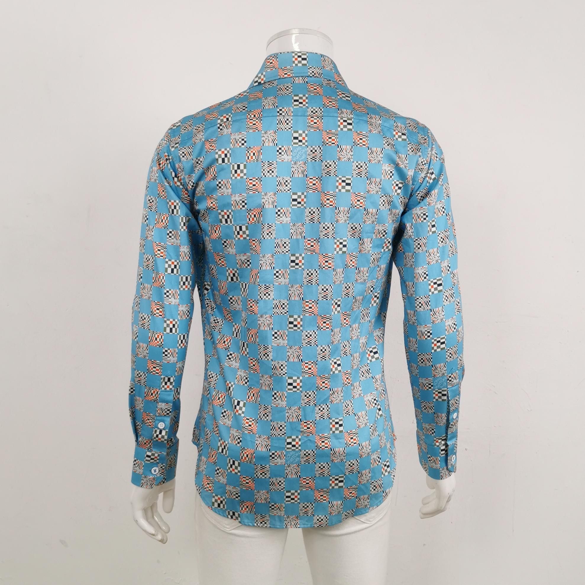 Louis Vuitton Blue Checkered Cotton Shirt S