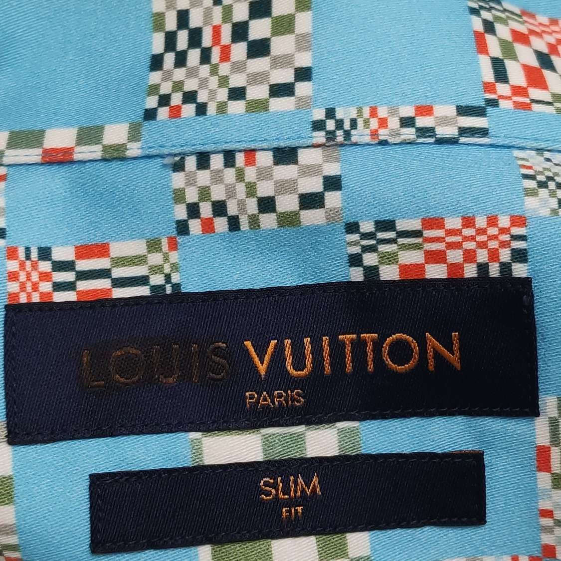 Louis Vuitton Blue Checkered Cotton Shirt S