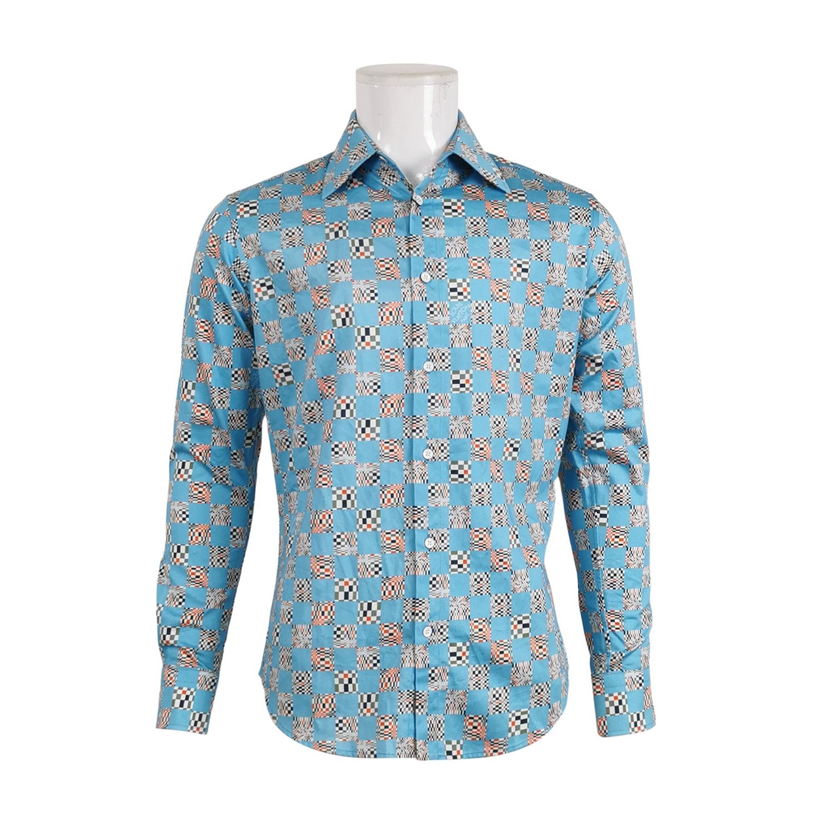 Louis Vuitton Blue Checkered Cotton Shirt S