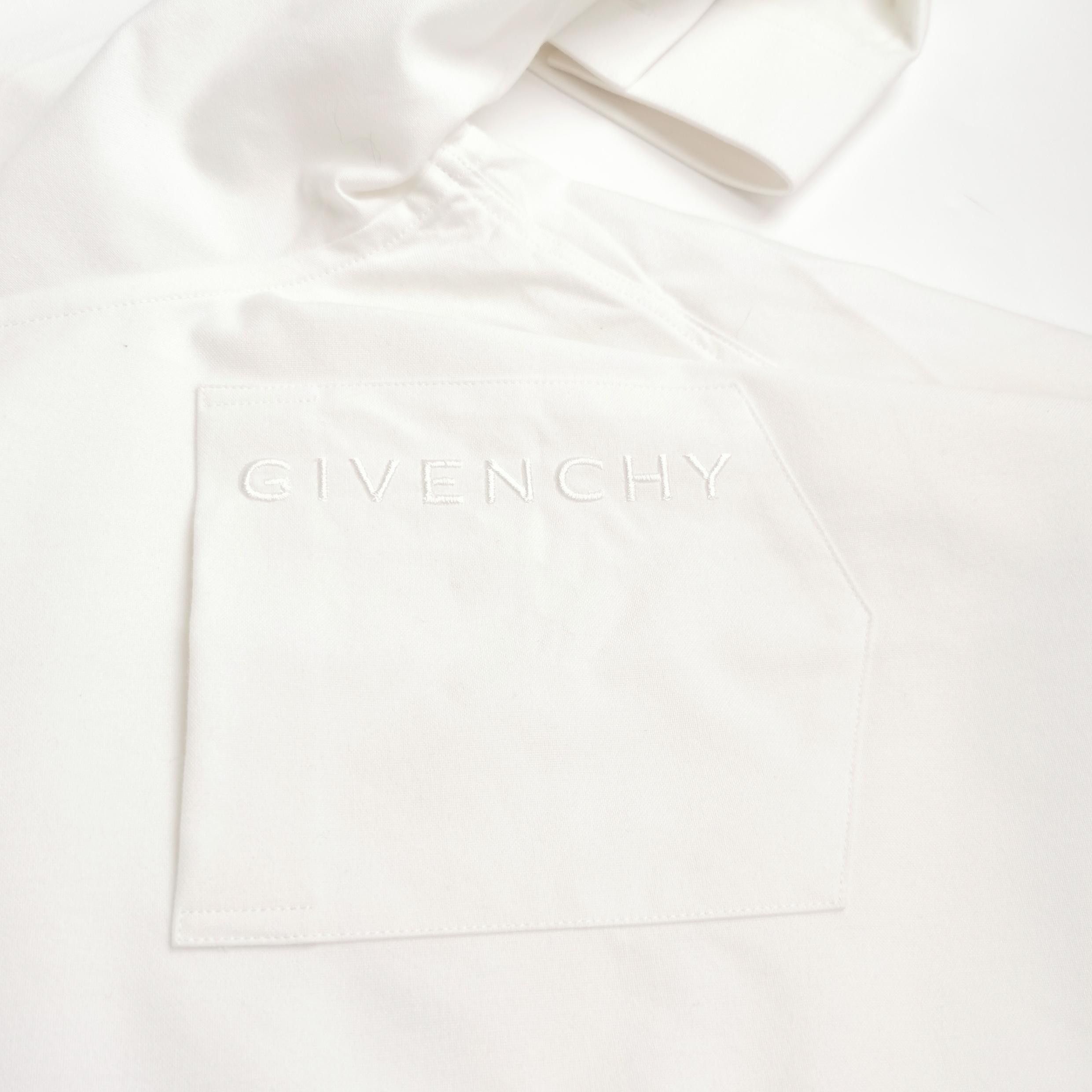 Givenchy Givenchy Cotton Logo Embroidered Collared Shirt Size US L / EU 52-54 / 3 - 6 Thumbnail