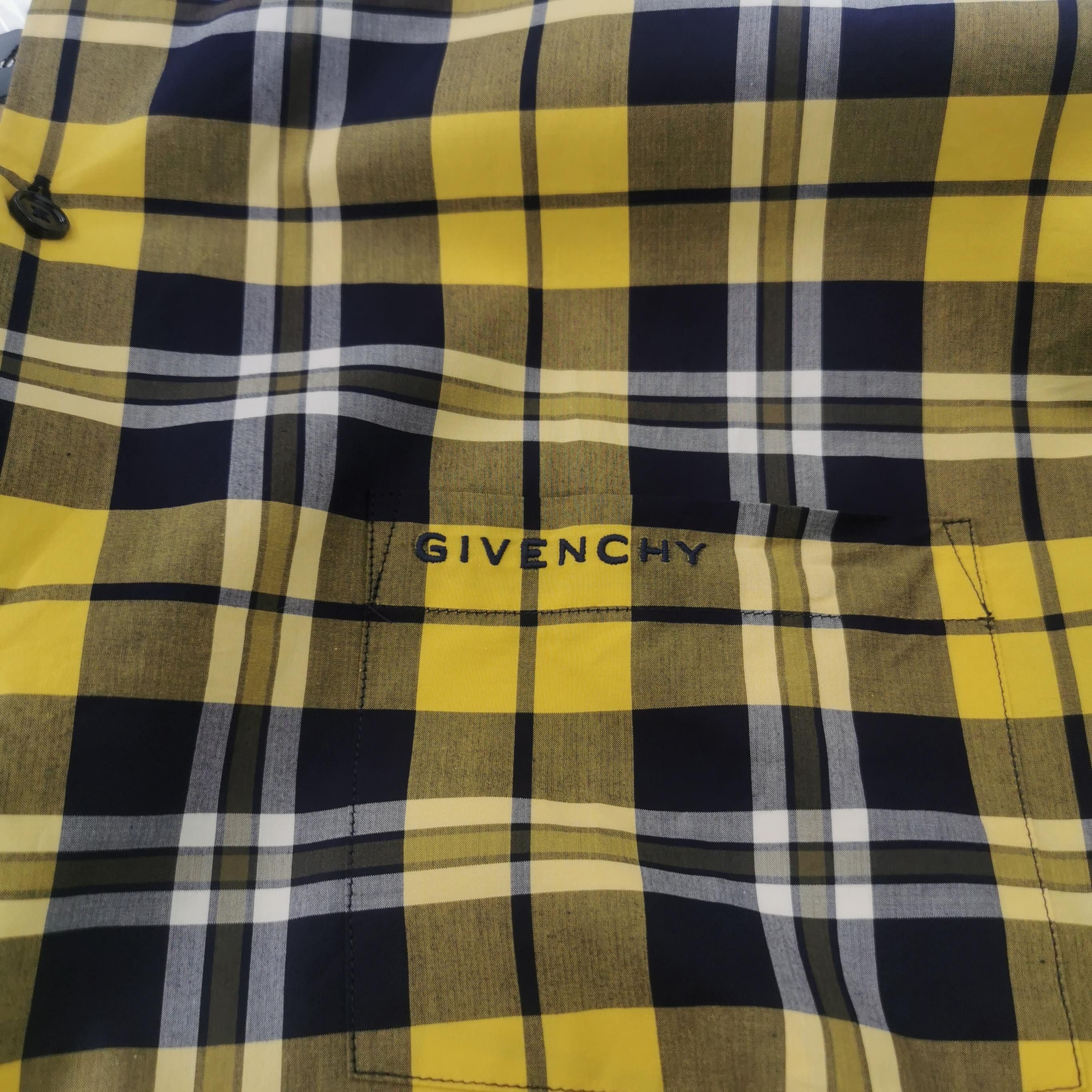 Givenchy Yellow Plaid Long-Sleeve Button-Up Shirt Size US L / EU 52-54 / 3 - 5 Thumbnail