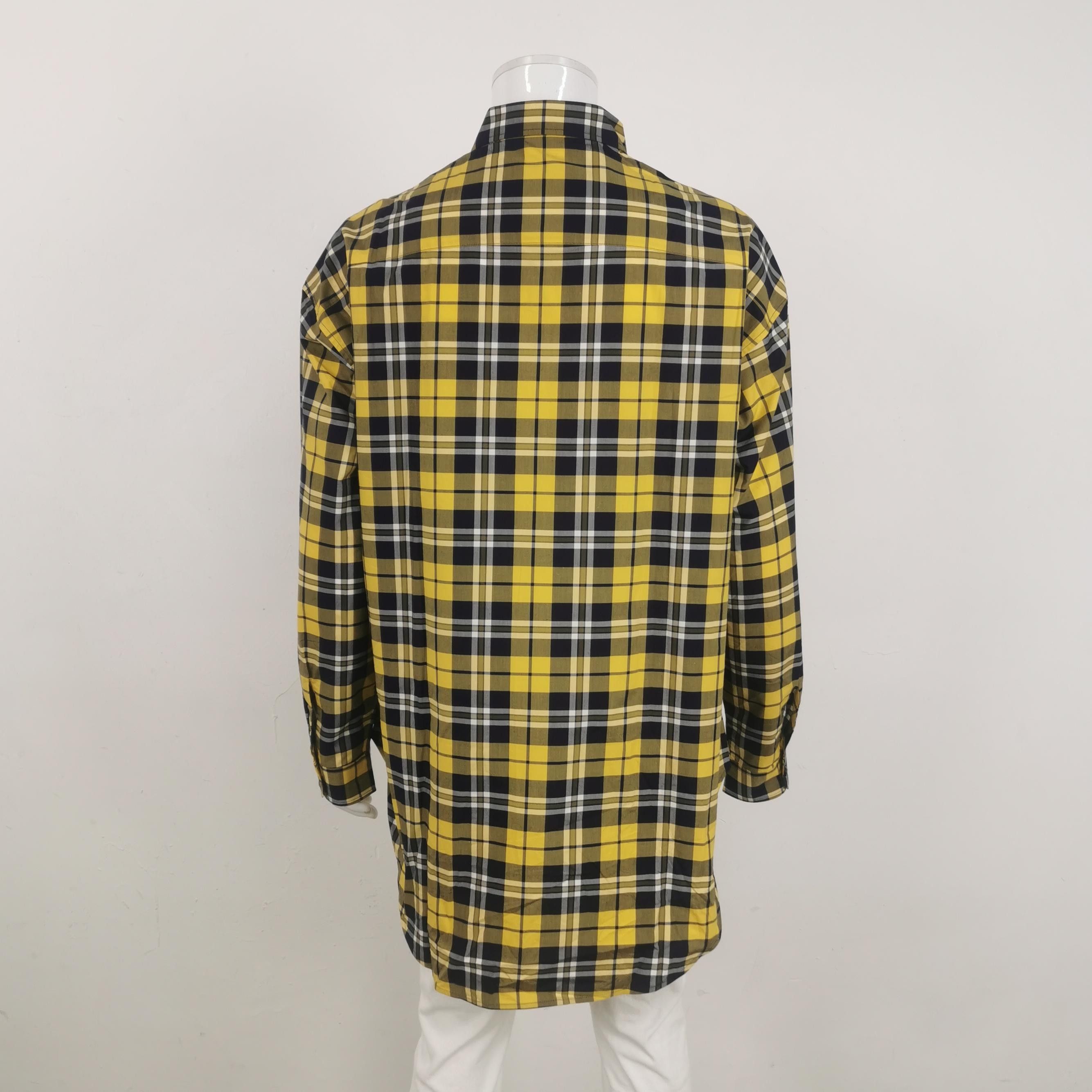 Givenchy Yellow Plaid Long-Sleeve Button-Up Shirt Size US L / EU 52-54 / 3 - 3 Thumbnail