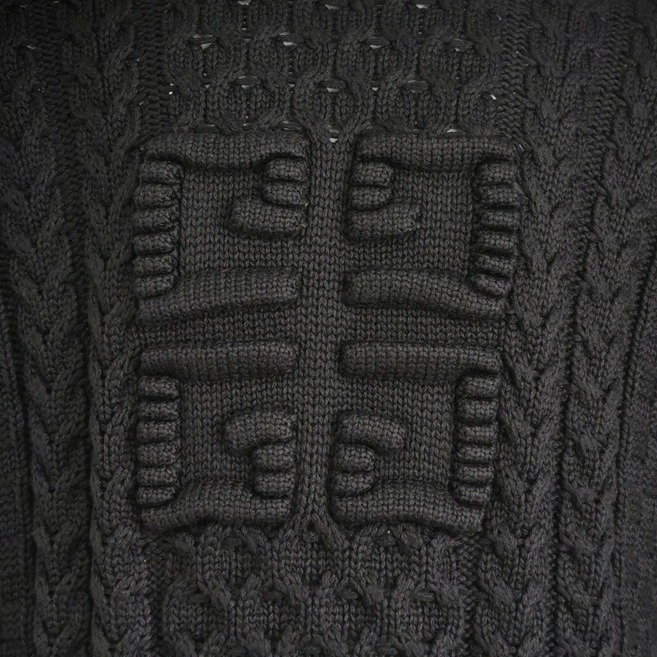 Givenchy Givenchy Black Cable Knit Crew Neck Sweater XXL Size US XXL / EU 58 / 5 - 6 Thumbnail
