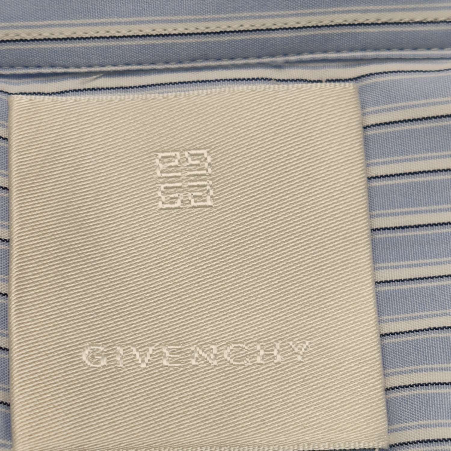 Givenchy Givenchy Blue Striped Short-Sleeve Shirt L Size US M / EU 48-50 / 2 - 9 Thumbnail