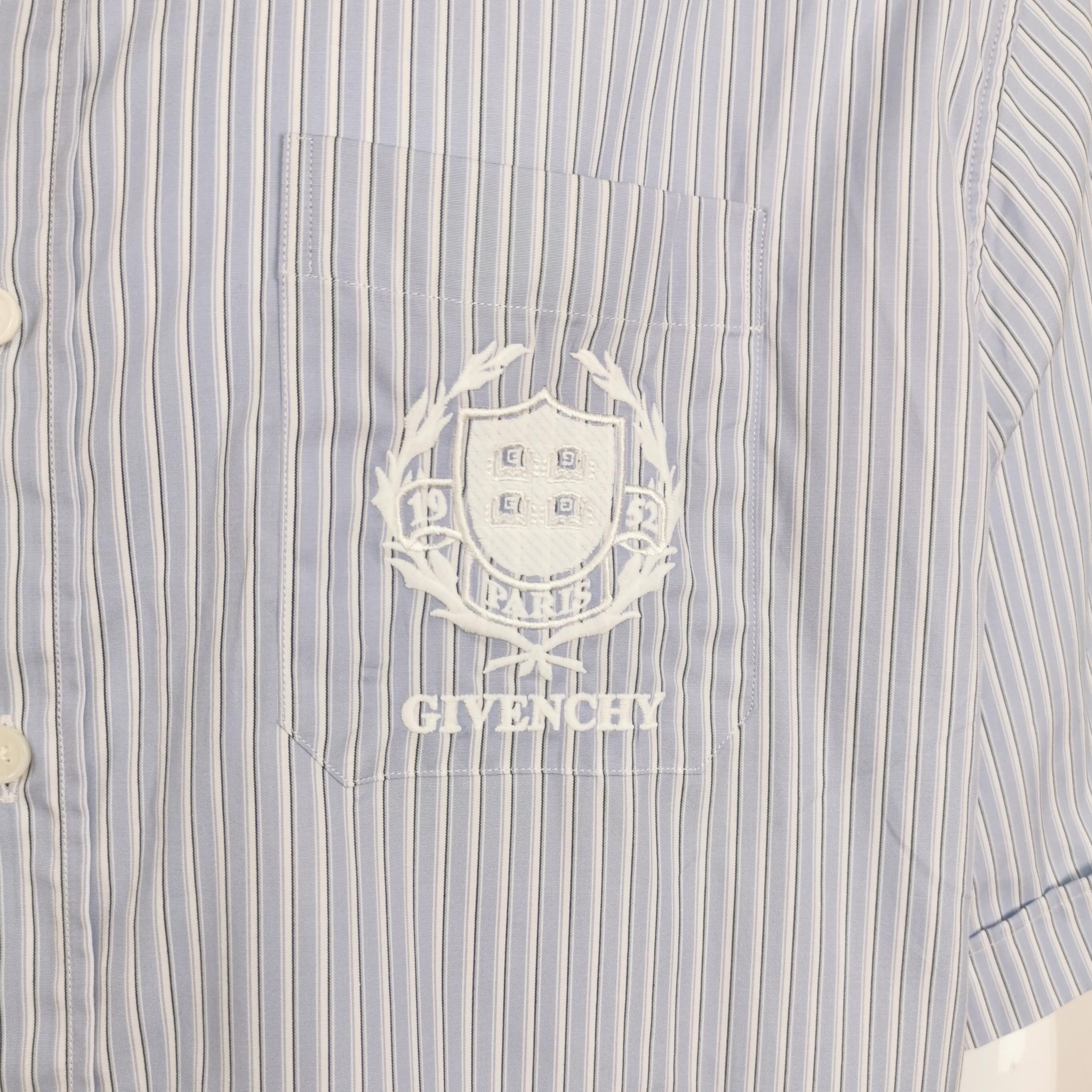 Givenchy Givenchy Blue Striped Short-Sleeve Shirt L Size US M / EU 48-50 / 2 - 5 Thumbnail
