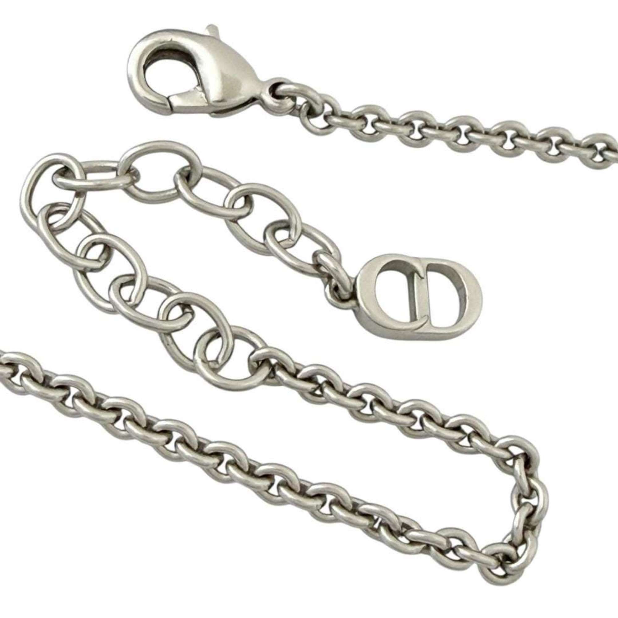 Dior Christian Dior Dior Men's Oblique Circle Pendant Necklace in Silver and Black Size ONE SIZE - 7 Thumbnail