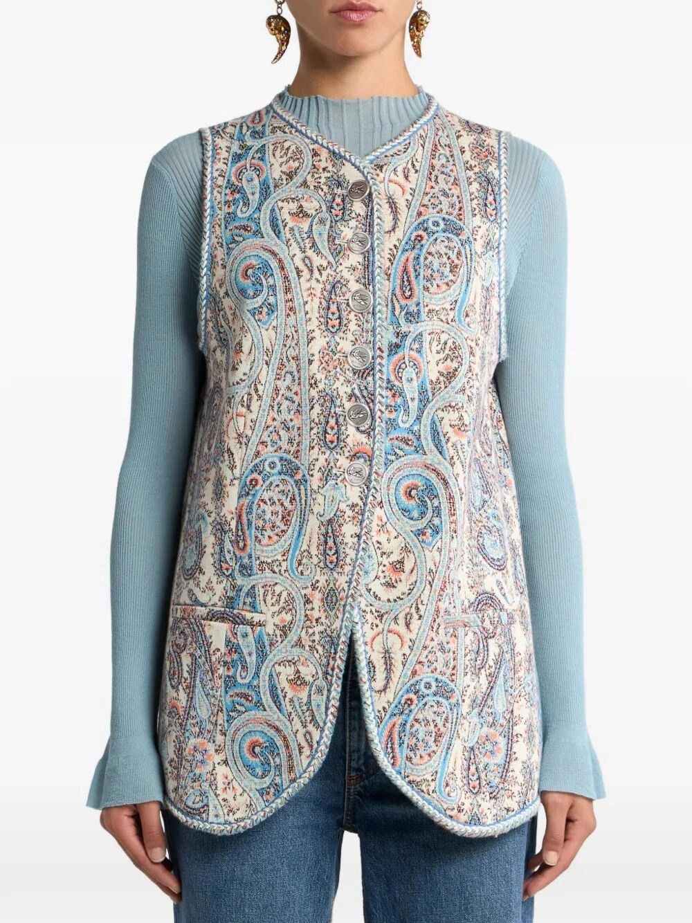 Etro A-Line Vest With Trimming Size M / US 6-8 / IT 42-44 - 2 Thumbnail