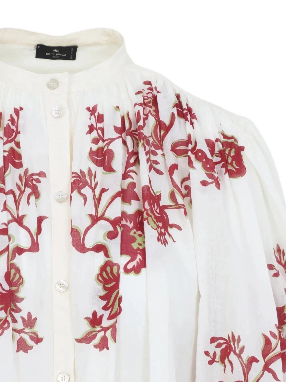 Etro Pleated Shirt With Band Collar Size M / US 6-8 / IT 42-44 - 4 Thumbnail