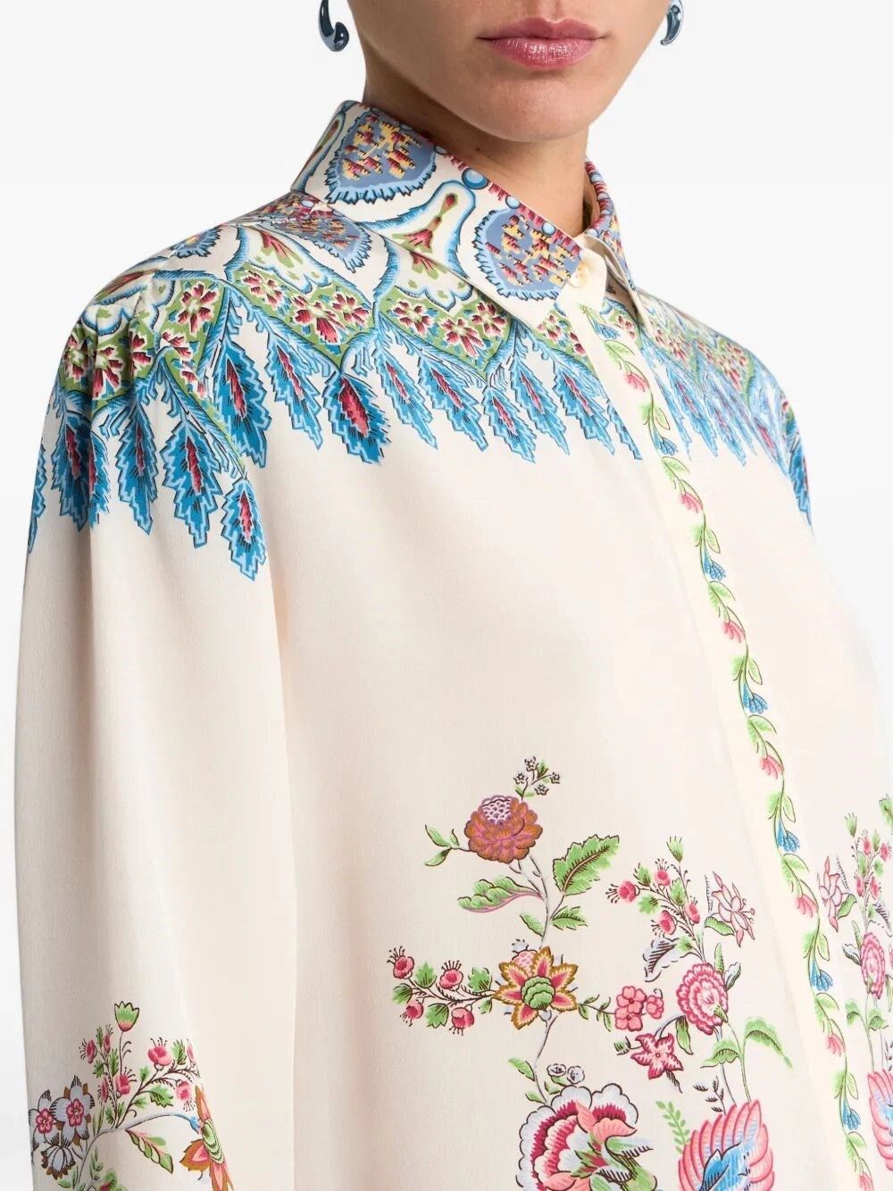 Etro Long Shirt With Side Vents Size XL / US 12-14 / IT 48-50 - 4 Thumbnail