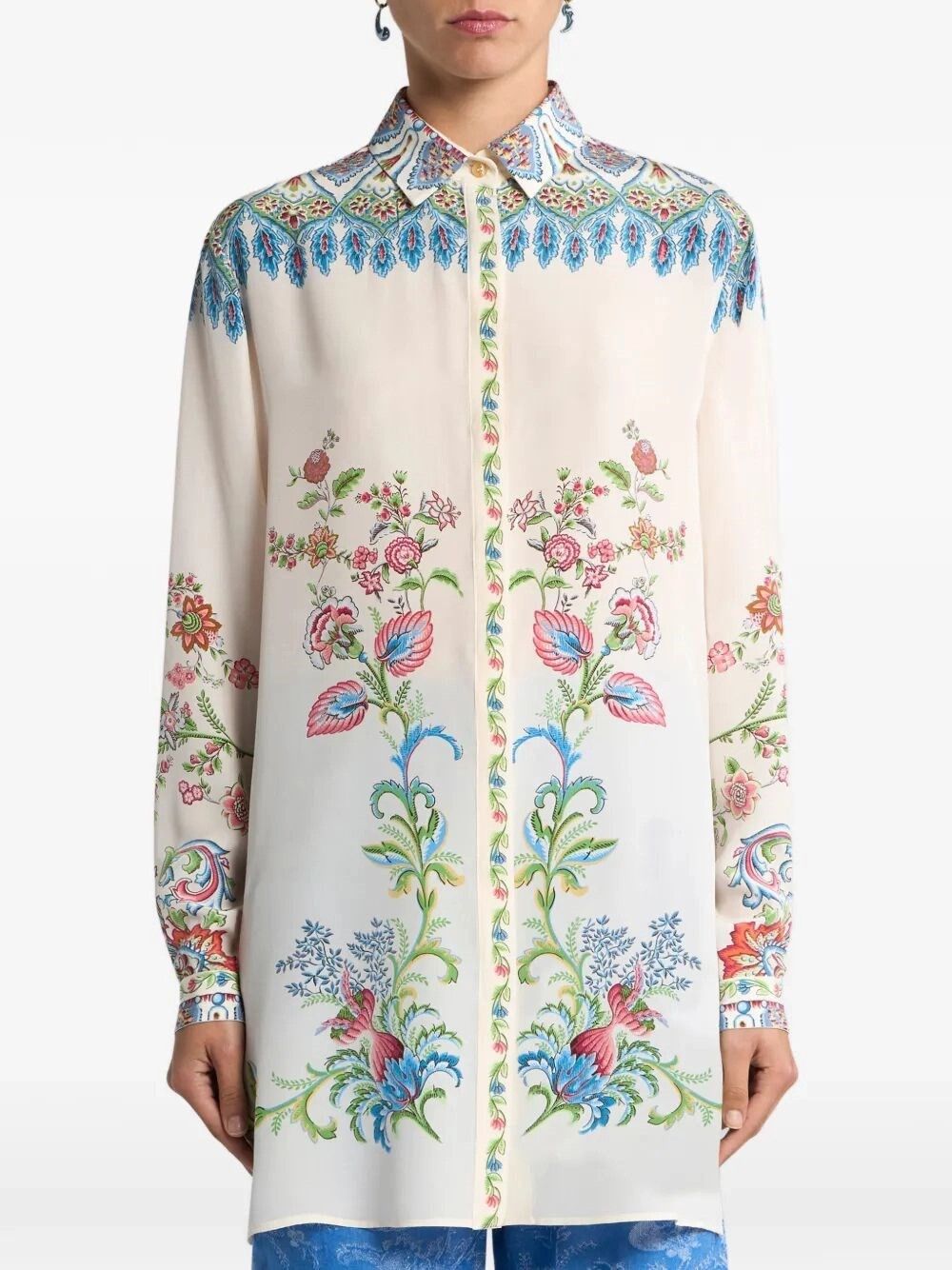 Etro Long Shirt With Side Vents Size XL / US 12-14 / IT 48-50 - 2 Thumbnail