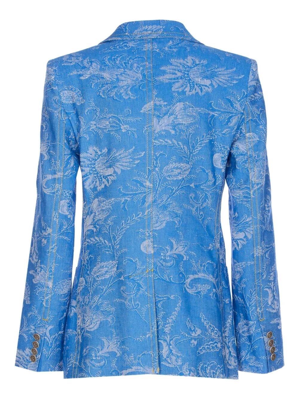 Etro Fitted Denim Jacket With Peak Lapels Size M / US 6-8 / IT 42-44 - 2 Thumbnail