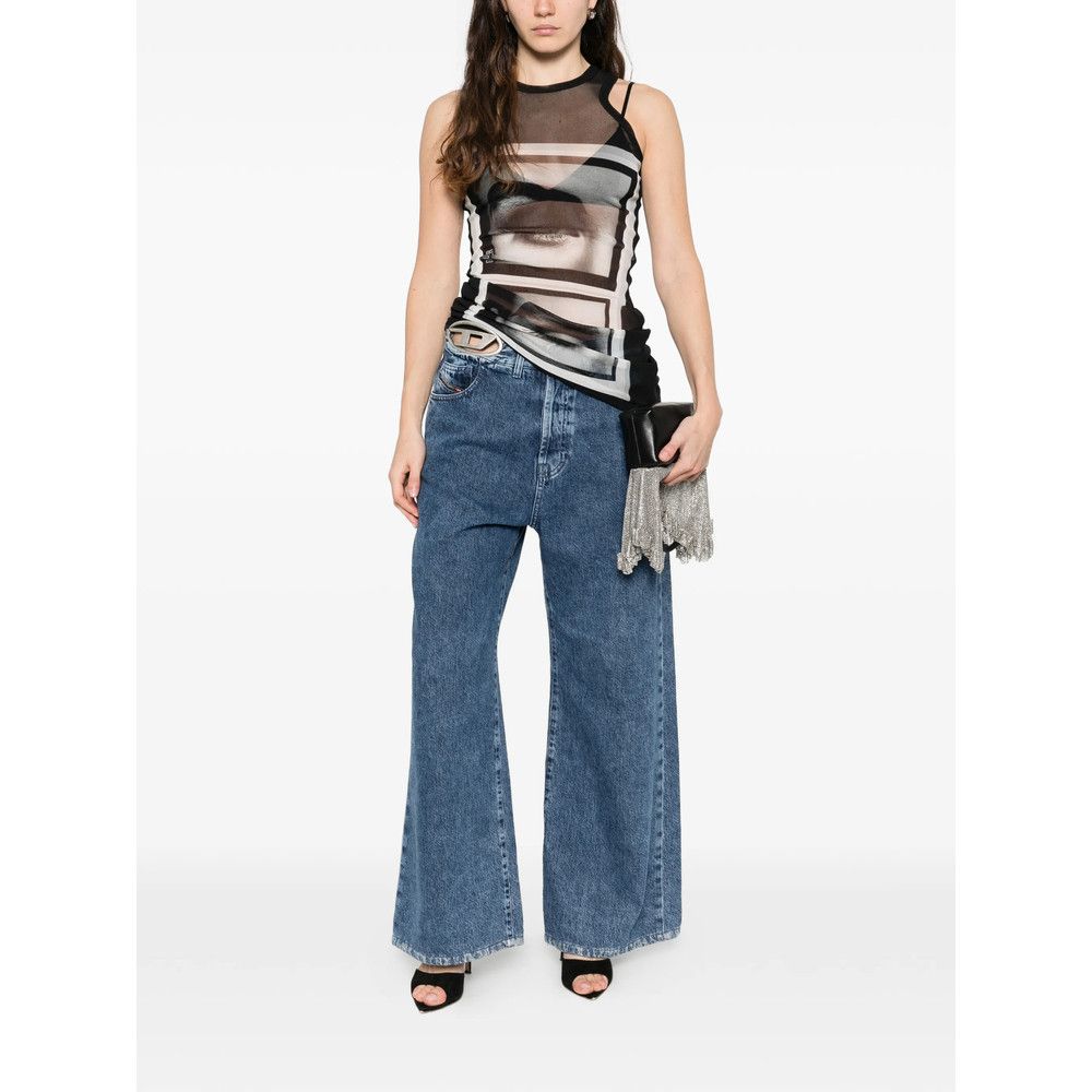 Diesel Diesel BLUE Denim - Wide-Leg Jeans Size 27" / US 4 / IT 40 - 4 Thumbnail