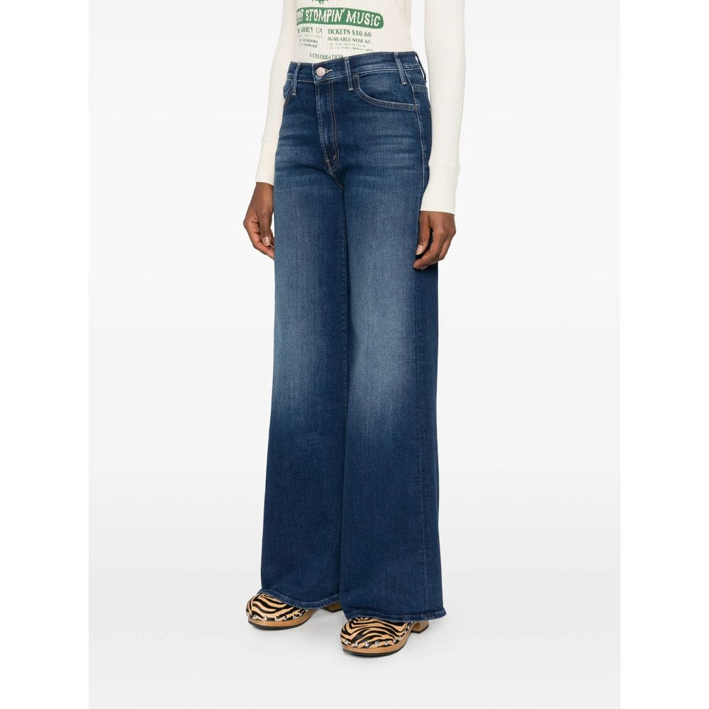 MOTHER Mother BLUE Denim - Wide-Leg Jeans Size 28" / US 6 / IT 42 - 2 Thumbnail