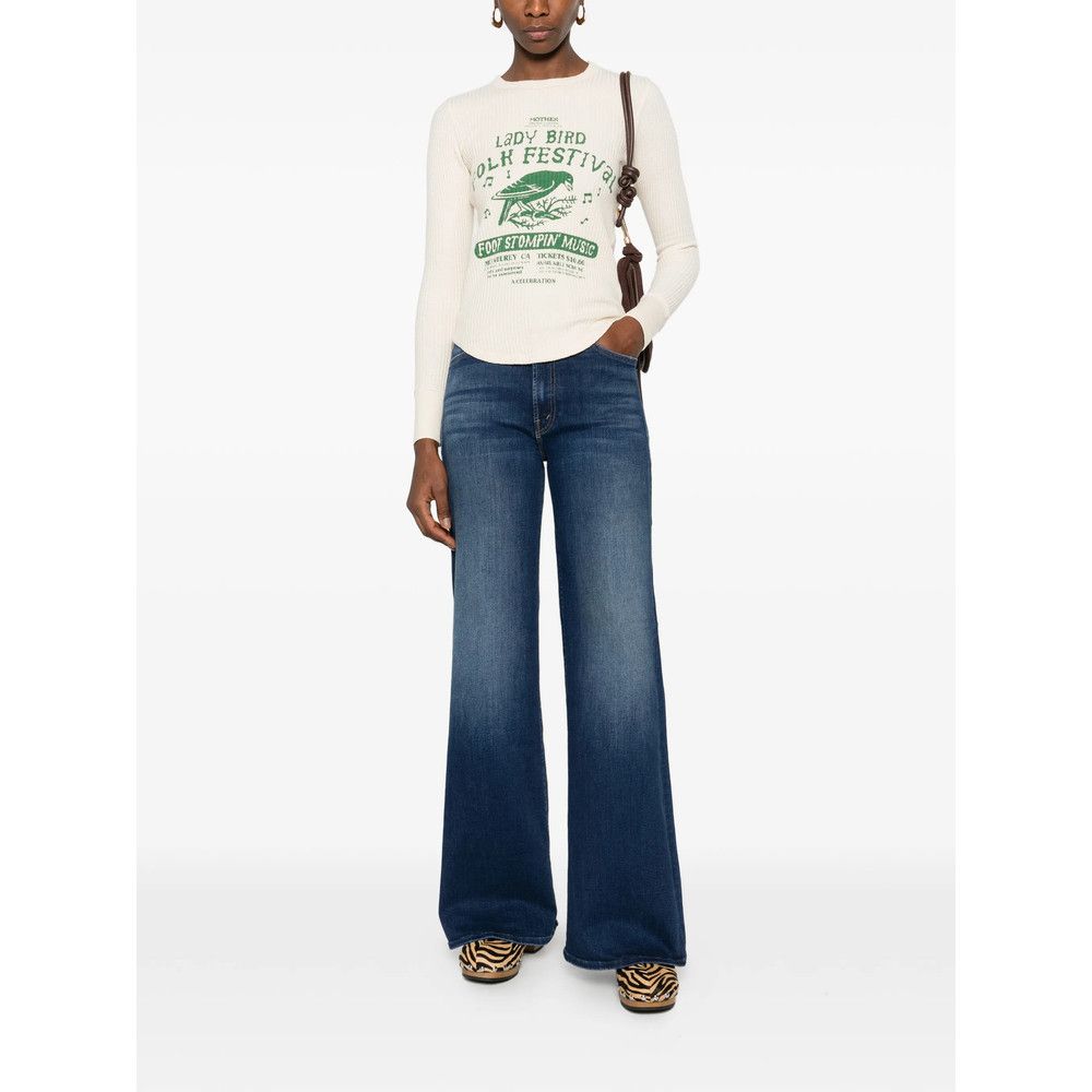 MOTHER Mother BLUE Denim - Wide-Leg Jeans Size 29" - 5 Thumbnail