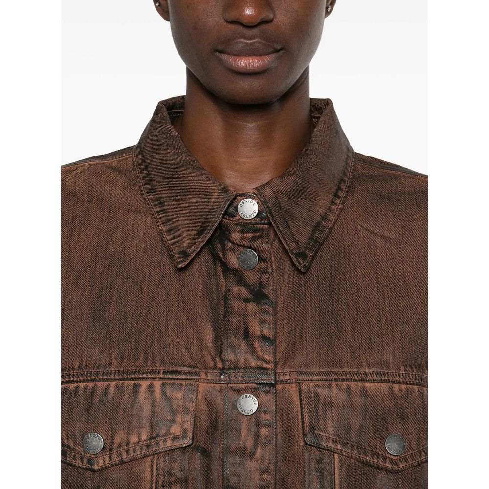 Gestuz Gestuz BROWN Jackets - Denim Jackets Size XS / US 0-2 / IT 36-38 - 4 Thumbnail
