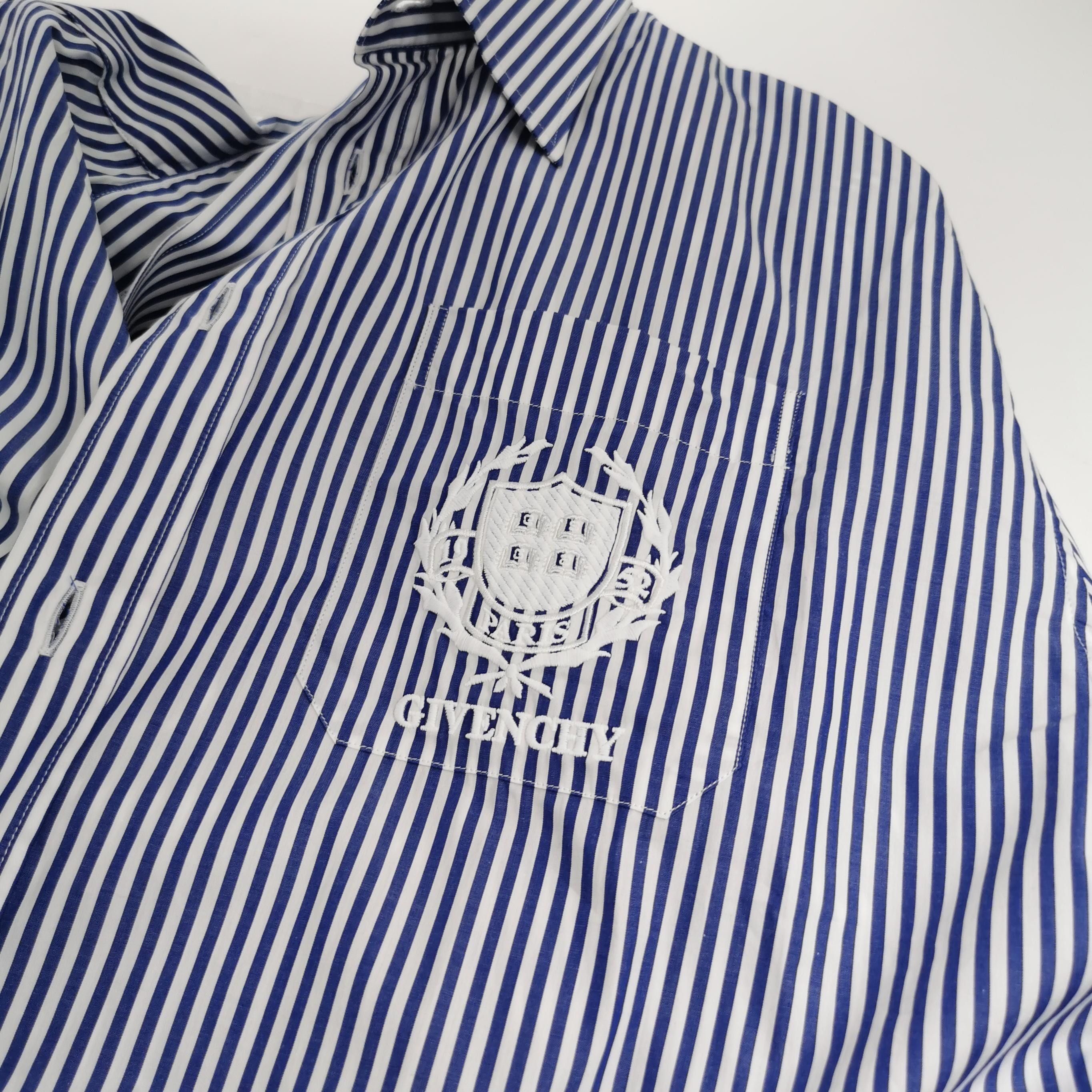 Givenchy Striped Long-Sleeve Shirt with Crest Logo Size US M / EU 48-50 / 2 - 5 Thumbnail