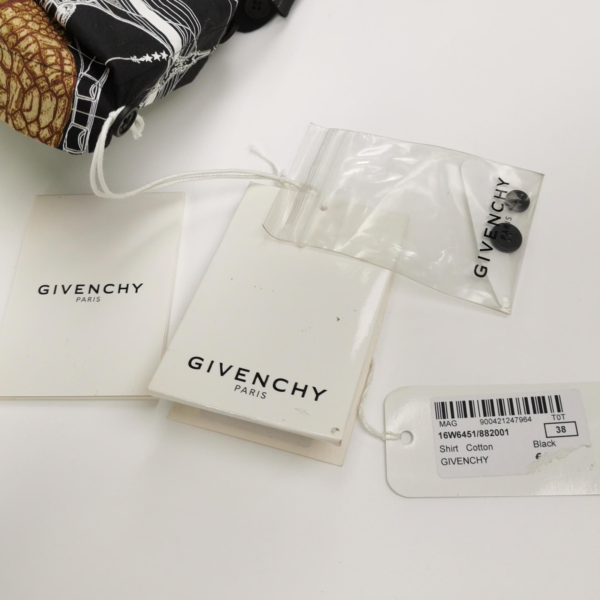 Givenchy Givenchy Cobra Print Contrast Collar Cotton Shirt Size US S / EU 44-46 / 1 - 6 Thumbnail