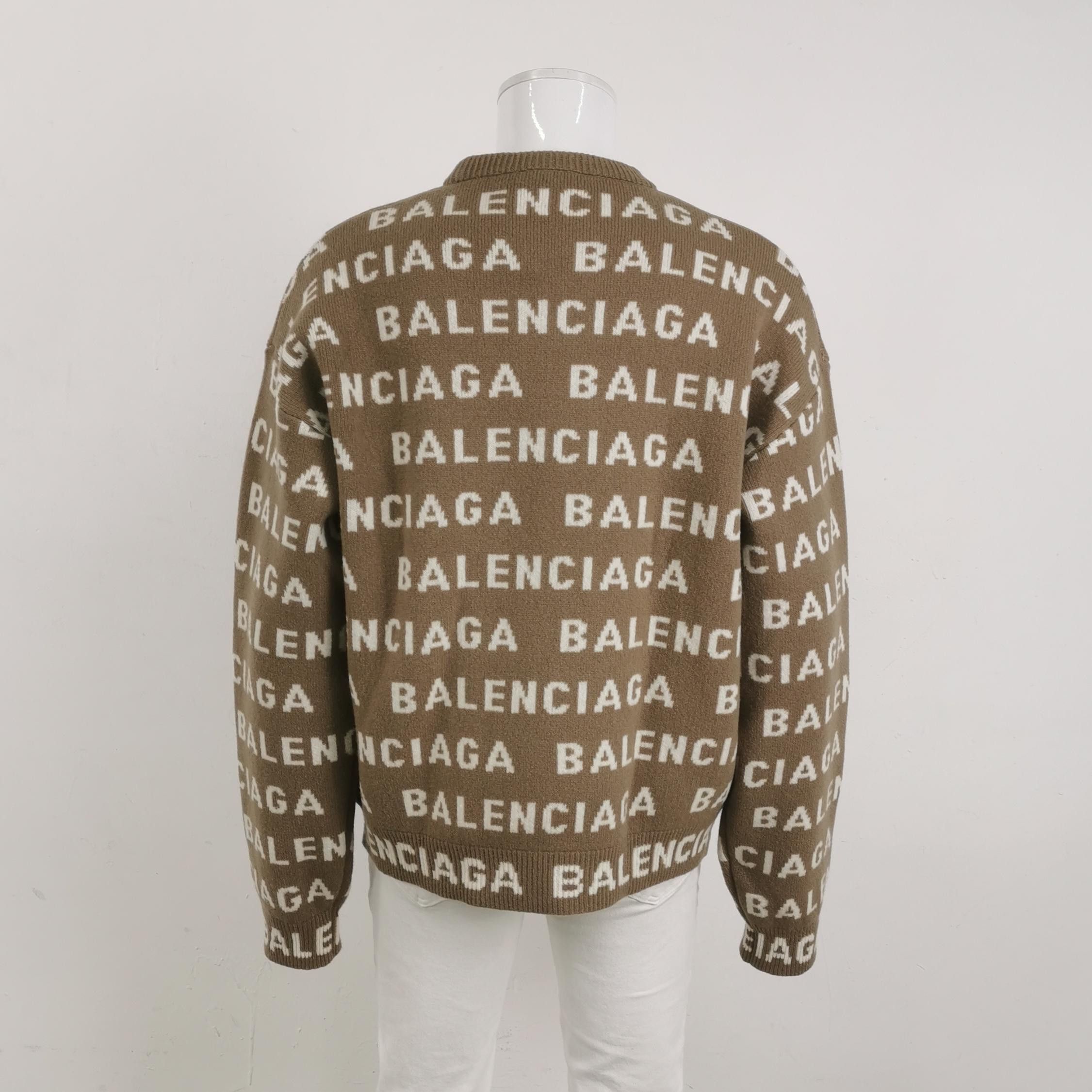 Balenciaga Balenciaga XS Wool Blend Logo Crewneck Sweater Size US XS / EU 42 / 0 - 4 Thumbnail